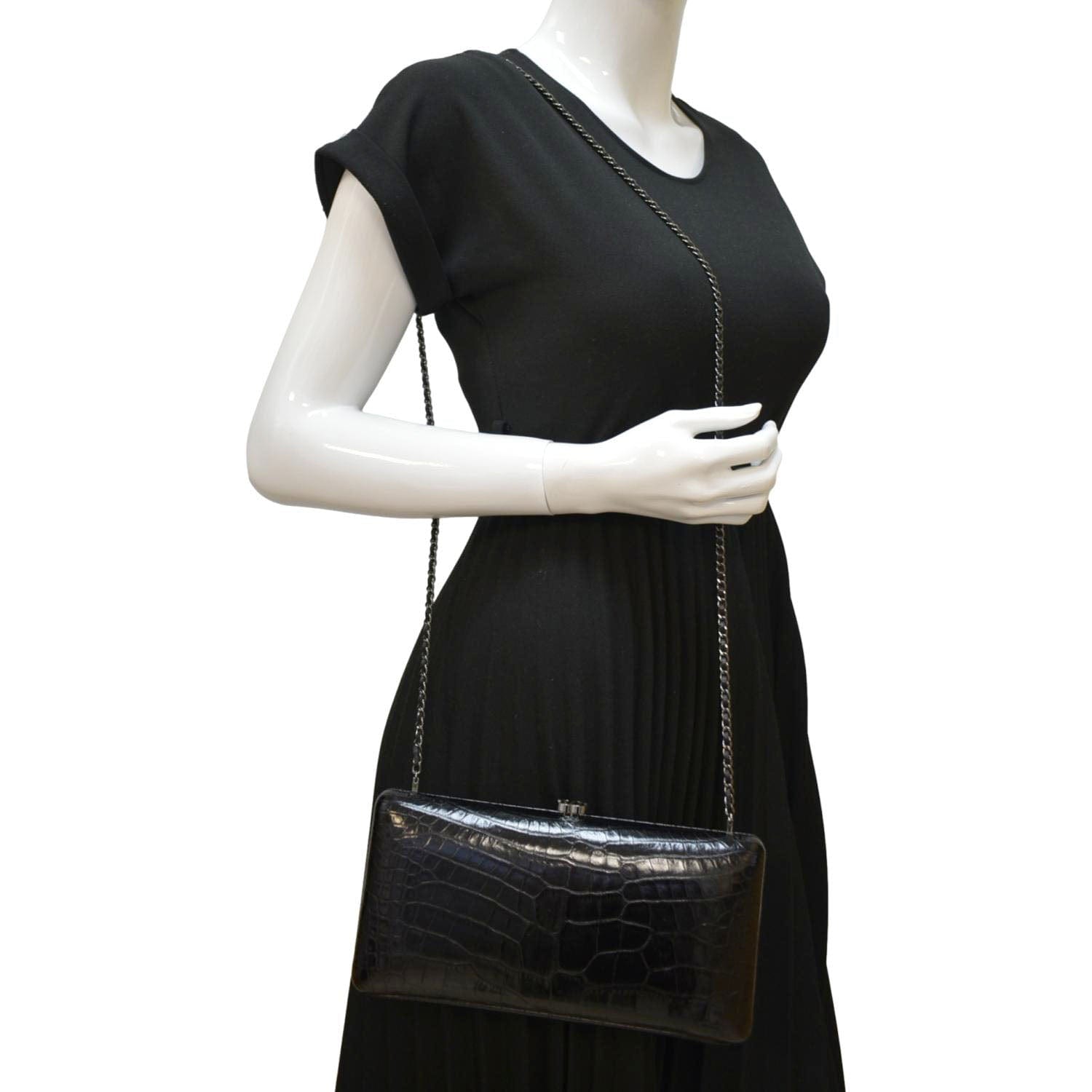Chanel Alligator Leather Black Travel Bag