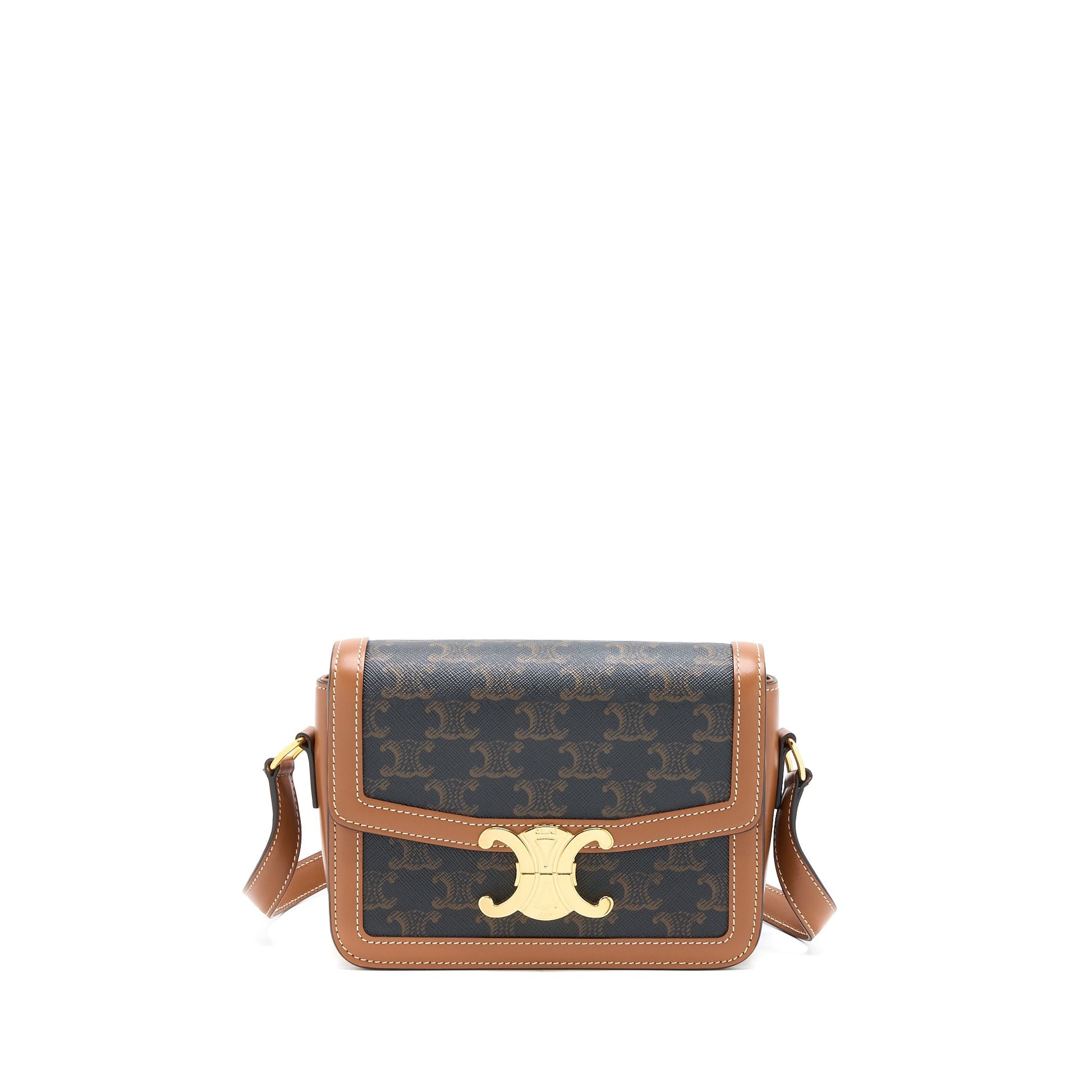 Celine Teen Triomphe Purse In Triomphe And Calfskin Canvas Travel Bag