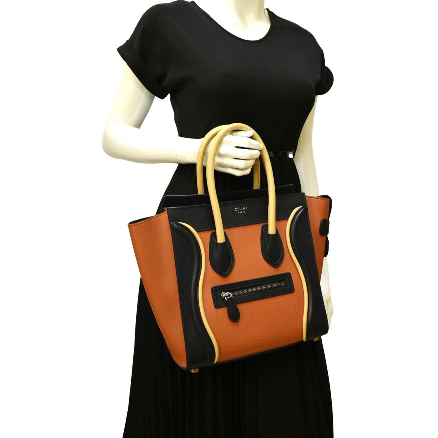 Luggage Tote Bag Bicolor Leather