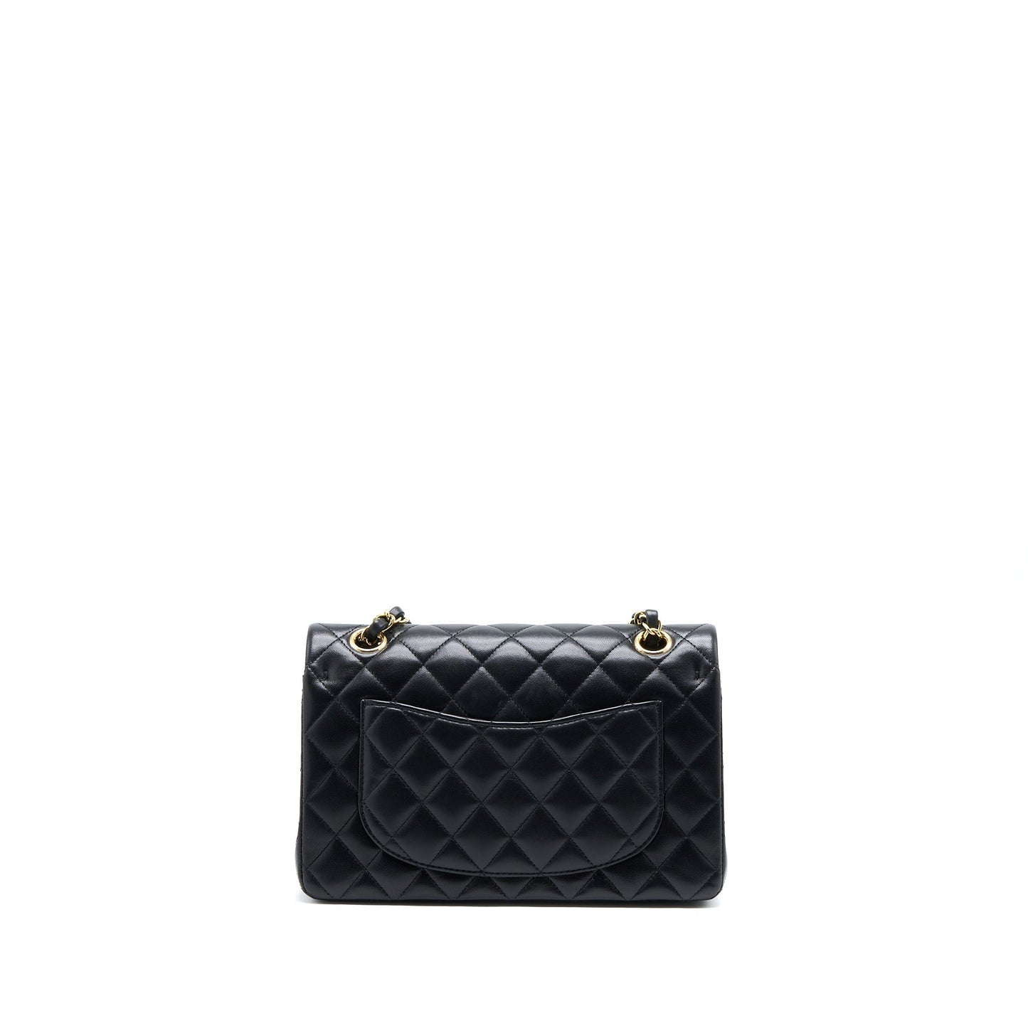 Chanel Classic Double Flap Lambskin GHW Microchip Black Small Shoulder Bag