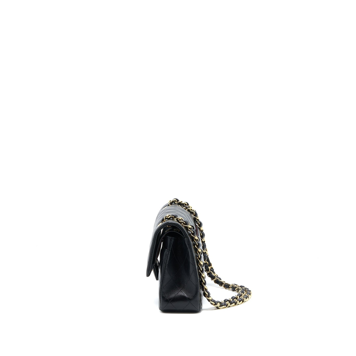 Chanel Classic Double Flap Lambskin GHW Microchip Black Small Shoulder Bag