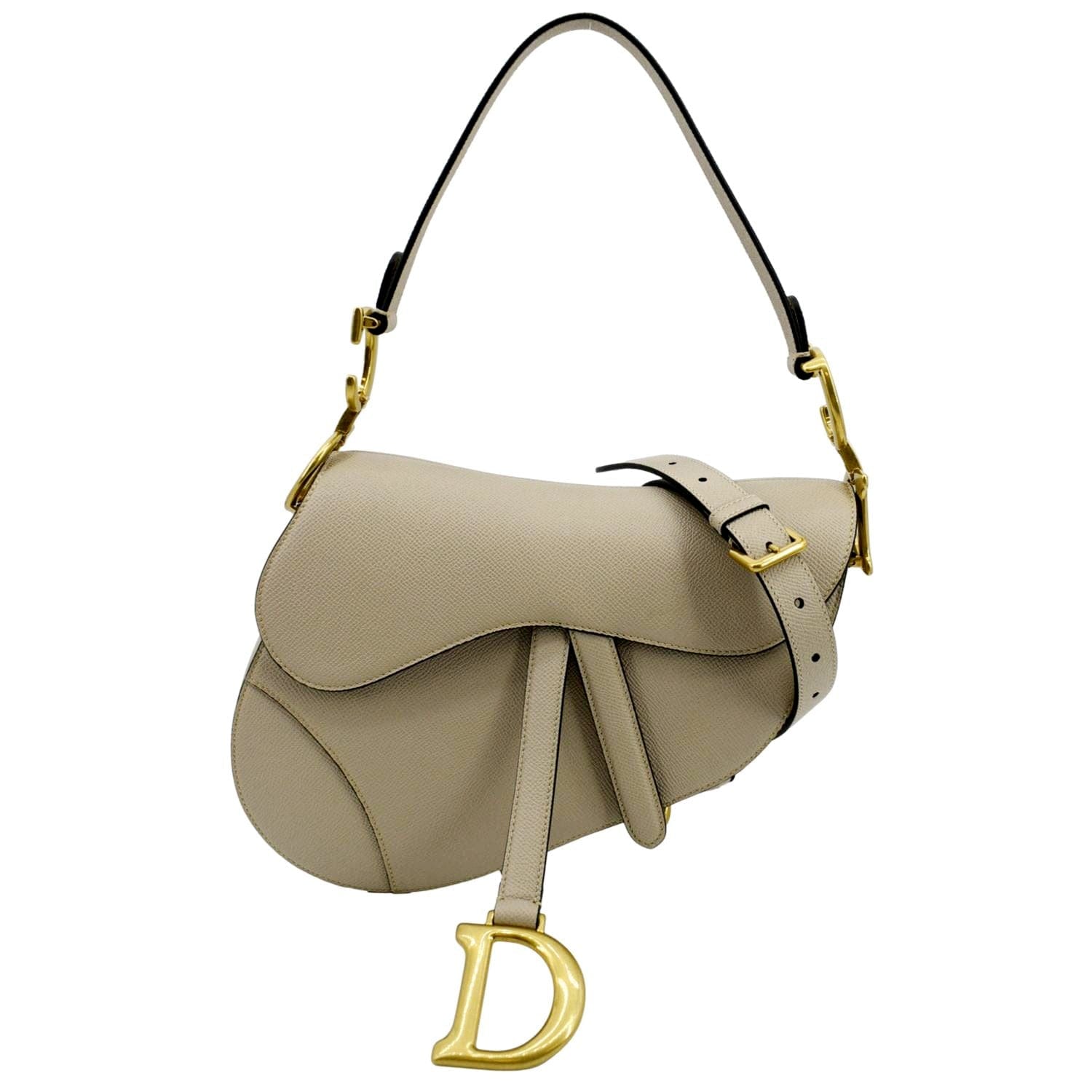 Dior Saddle Grained Calfskin Shoulder Bag Leather Beige Saddle Bag 6