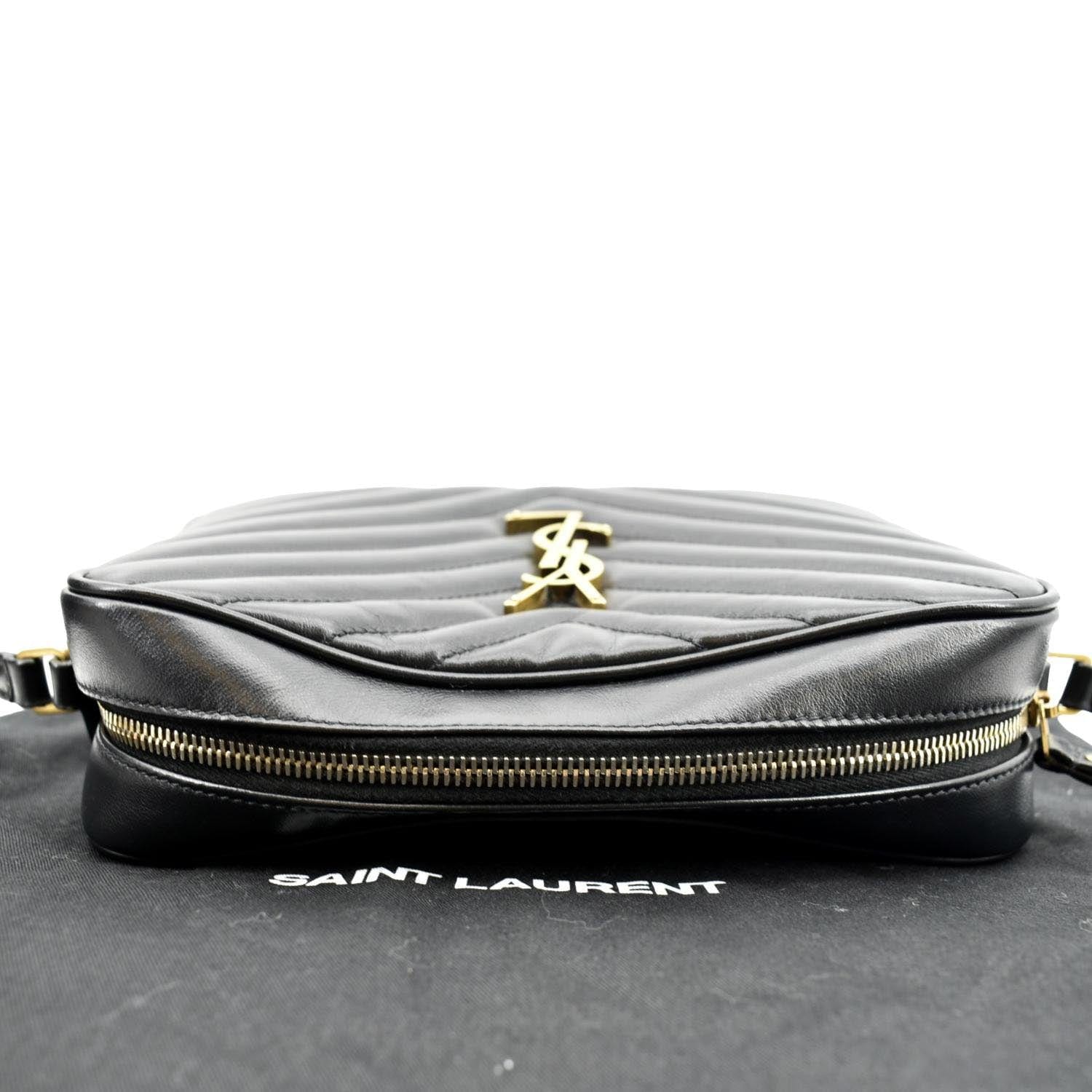 YSL Saint Laurent Yves Lou Chevron Camera Crossbody Bag Leather Black Camera Bag 3