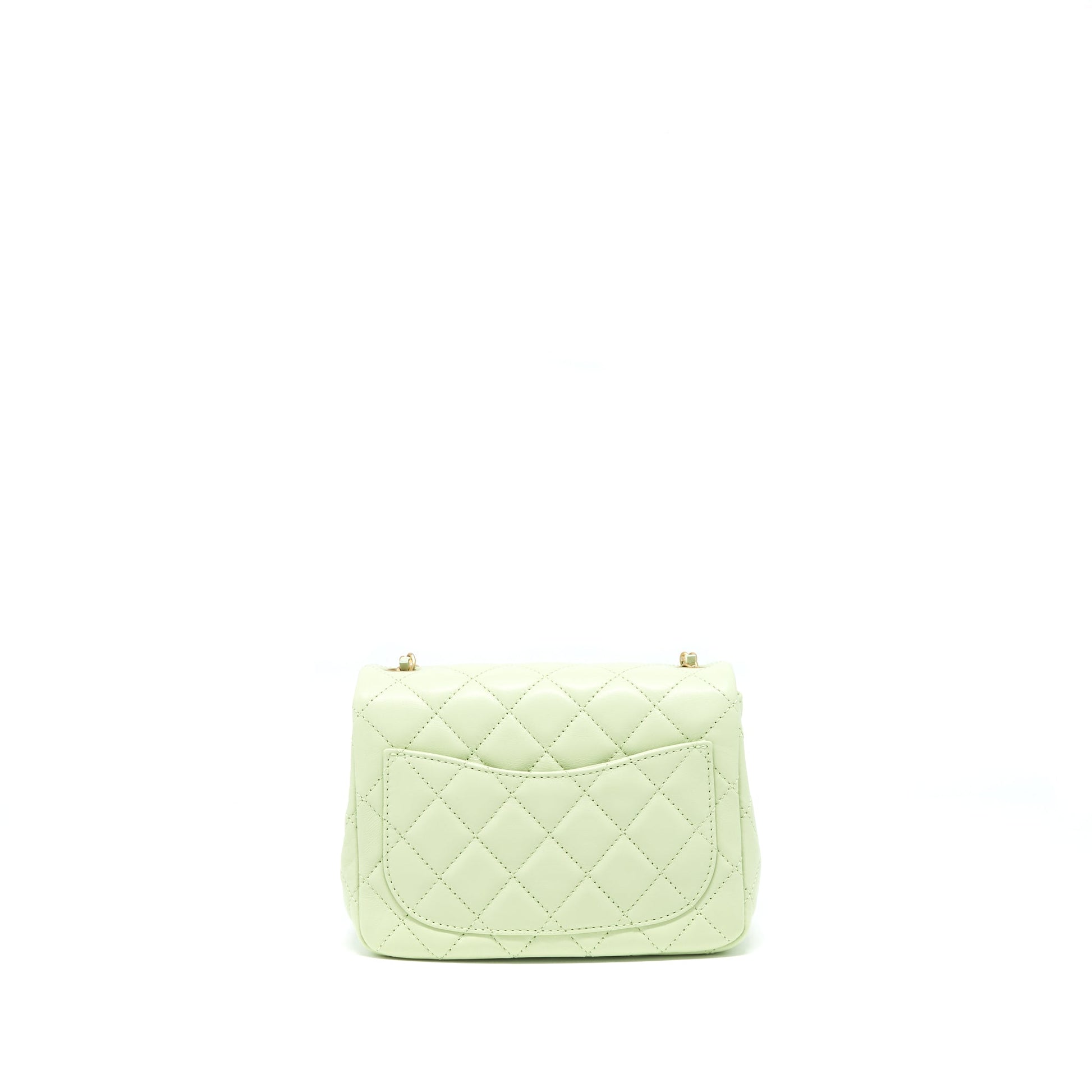 Chanel 22C Pearl Crush Square Flap Light Green Shoulder Bag