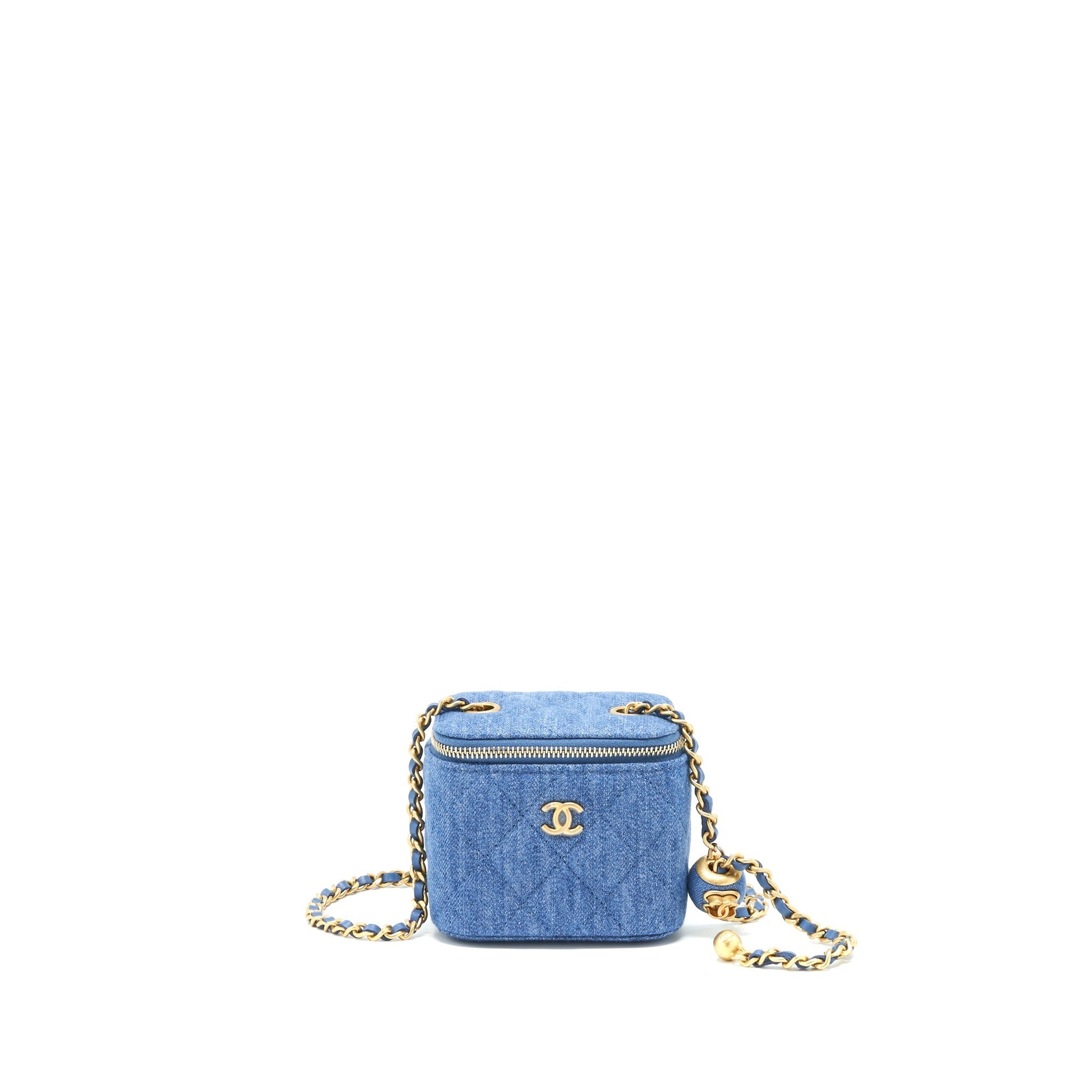 Chanel 22C Pearl Crush Denim Vanity Mini Bag