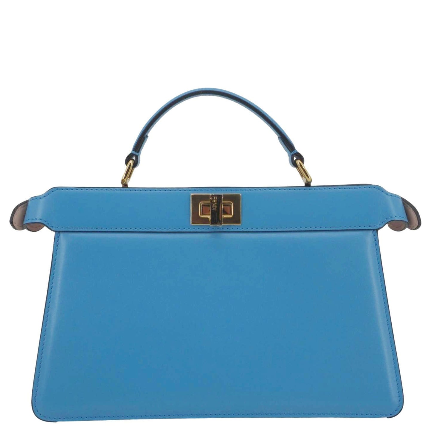Fendi Peekaboo See East West Crossbody Bag Leather Blue