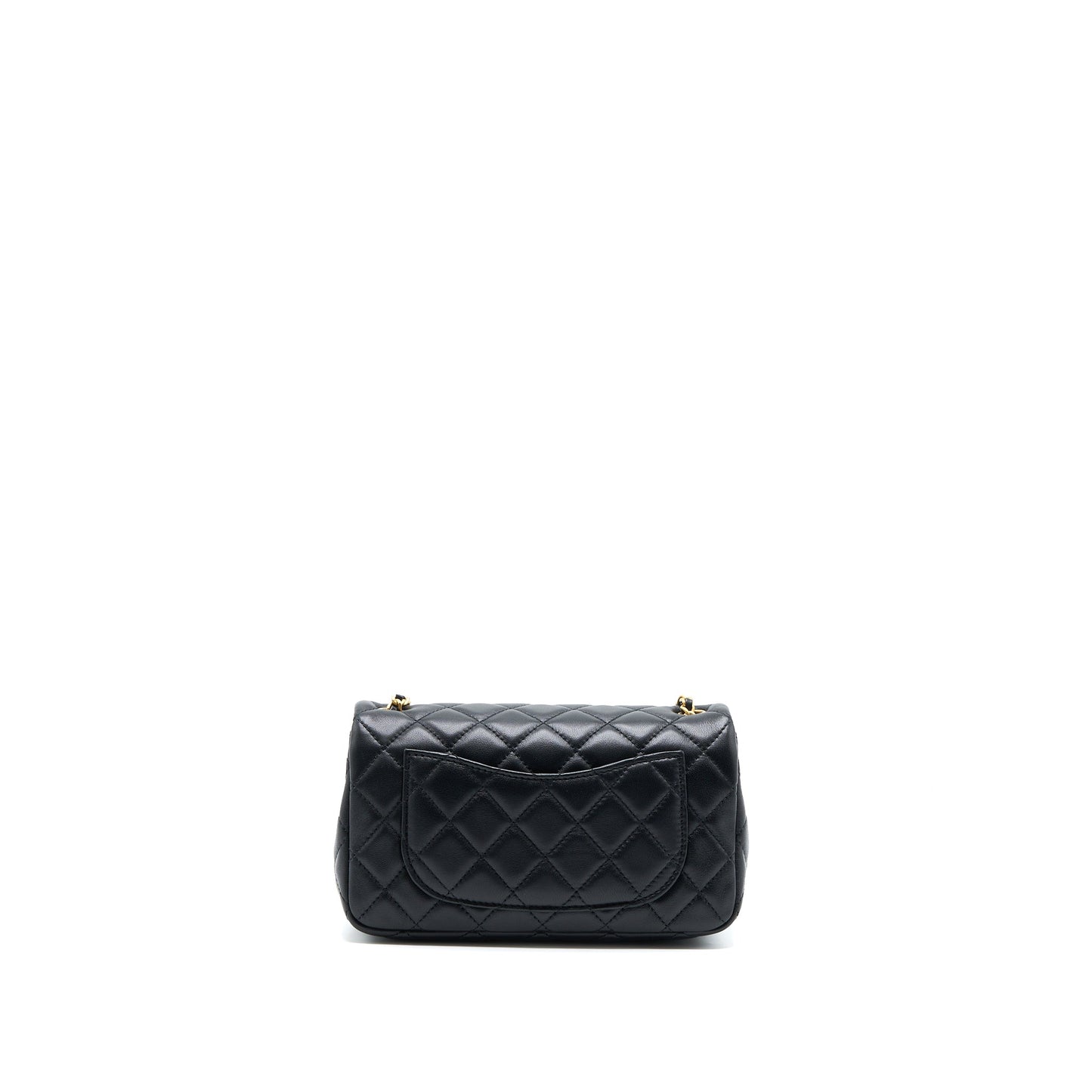 Chanel Pearl Crush Rectangular Lambskin Brushed GHW Black Mini Bag