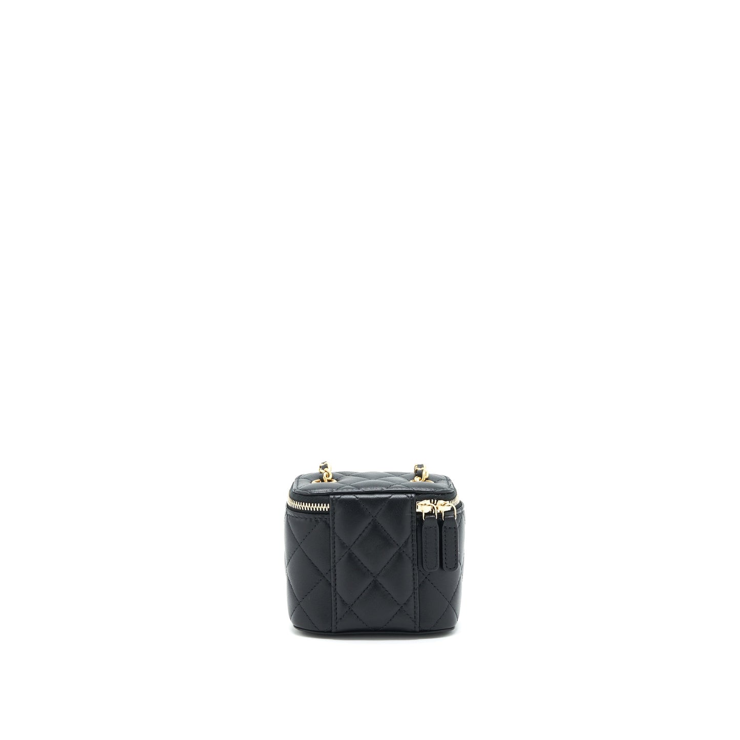 Chanel 22C Pearl Crush vanity Lambskin GHW Black Mini Bag Black Ghw
