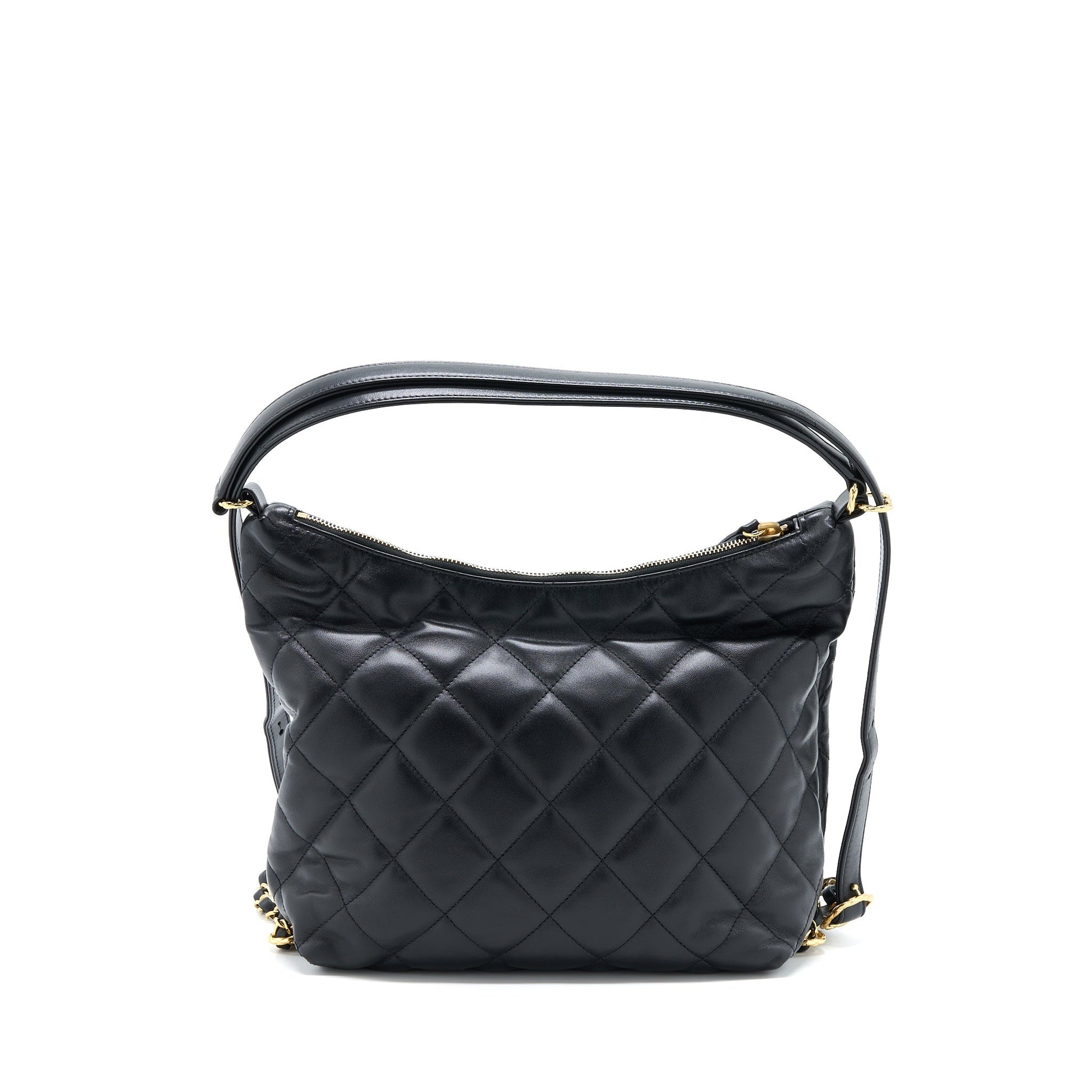 Chanel 22B Hobo Lambskin GHW Microchip Black Shoulder Bag Ghw Microchip