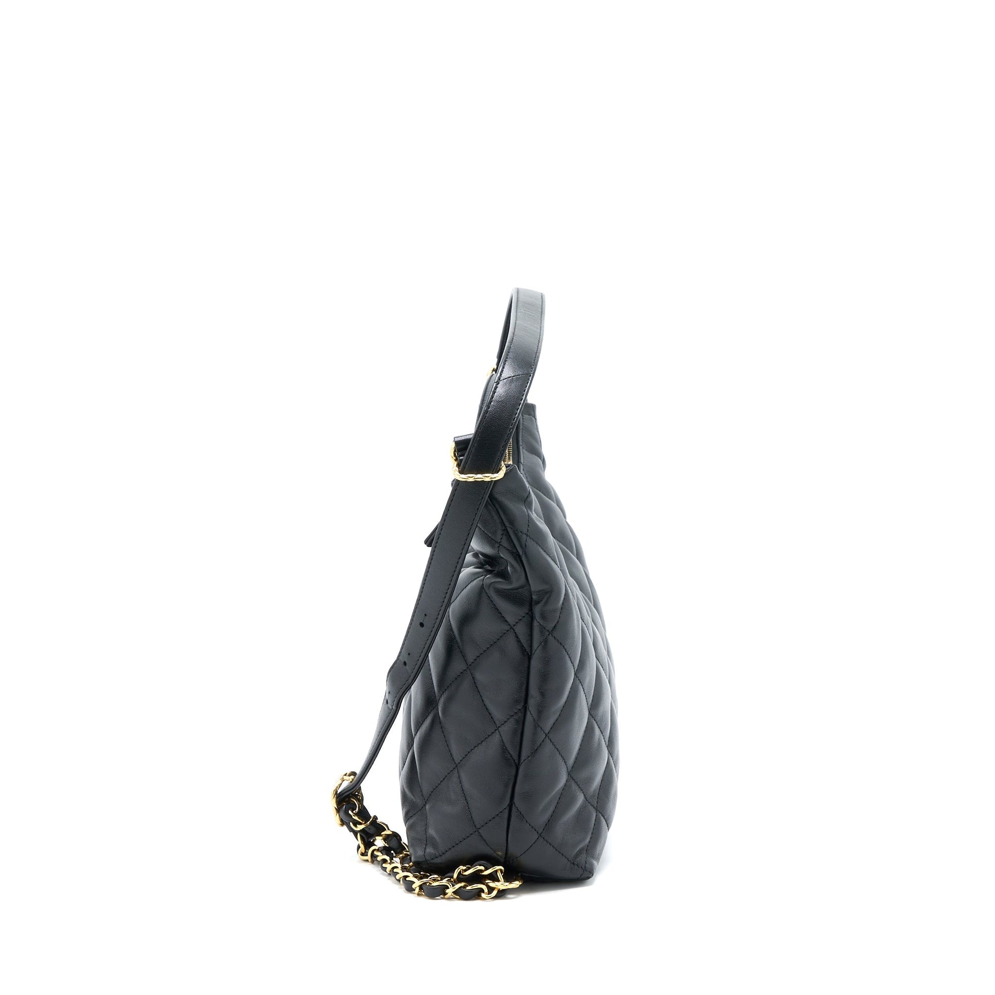 Chanel 22B Hobo Lambskin GHW Microchip Black Shoulder Bag Ghw Microchip