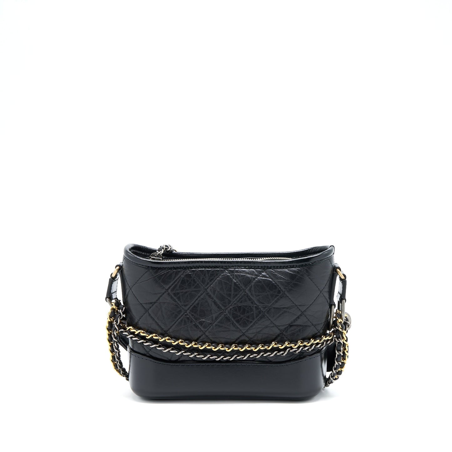 Chanel Gabrielle Hobo Top Handle Aged Calfskin Multicolour Black Small Shoulder Bag