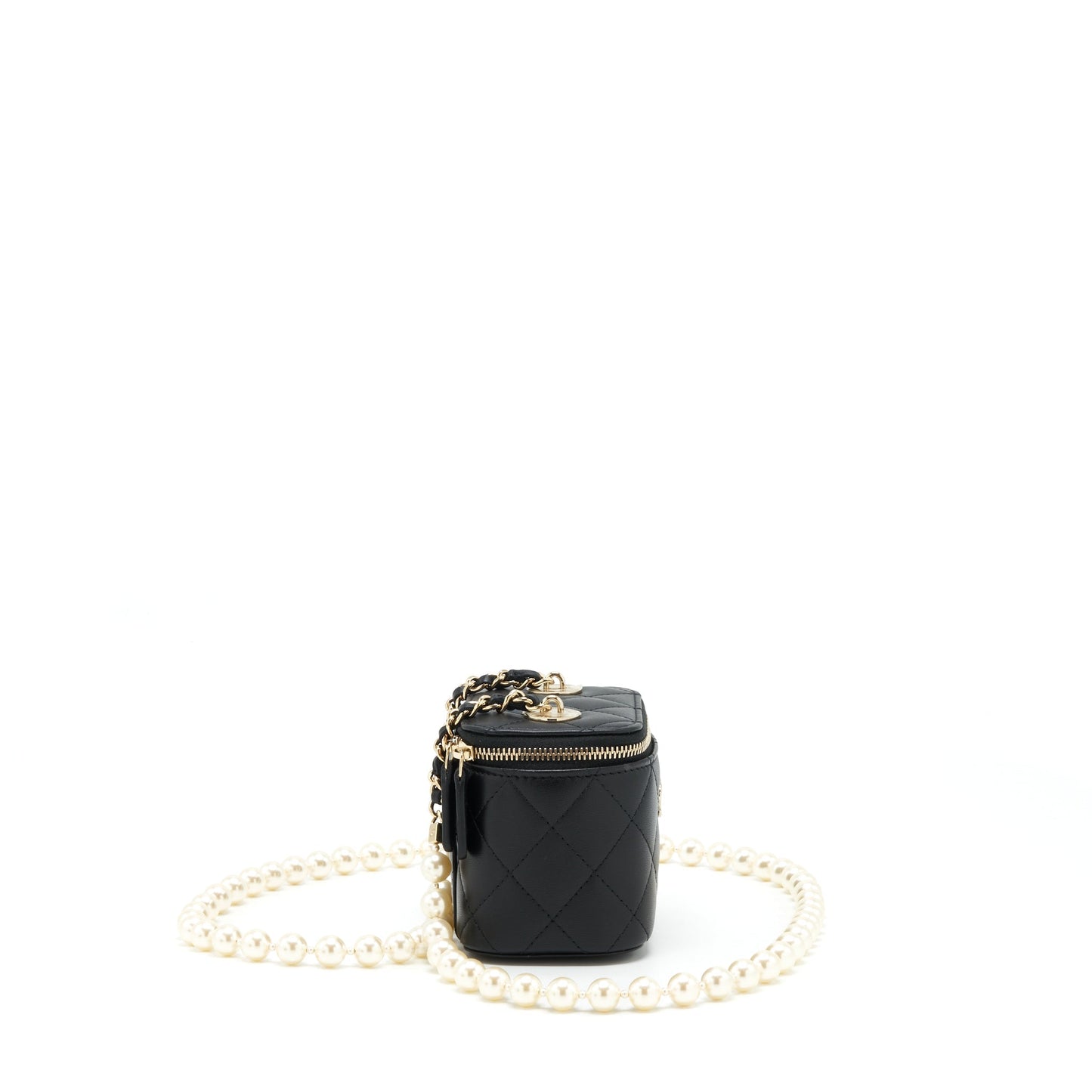 Chanel Vanity Pearl Lambskin LGHW Black Mini Bag