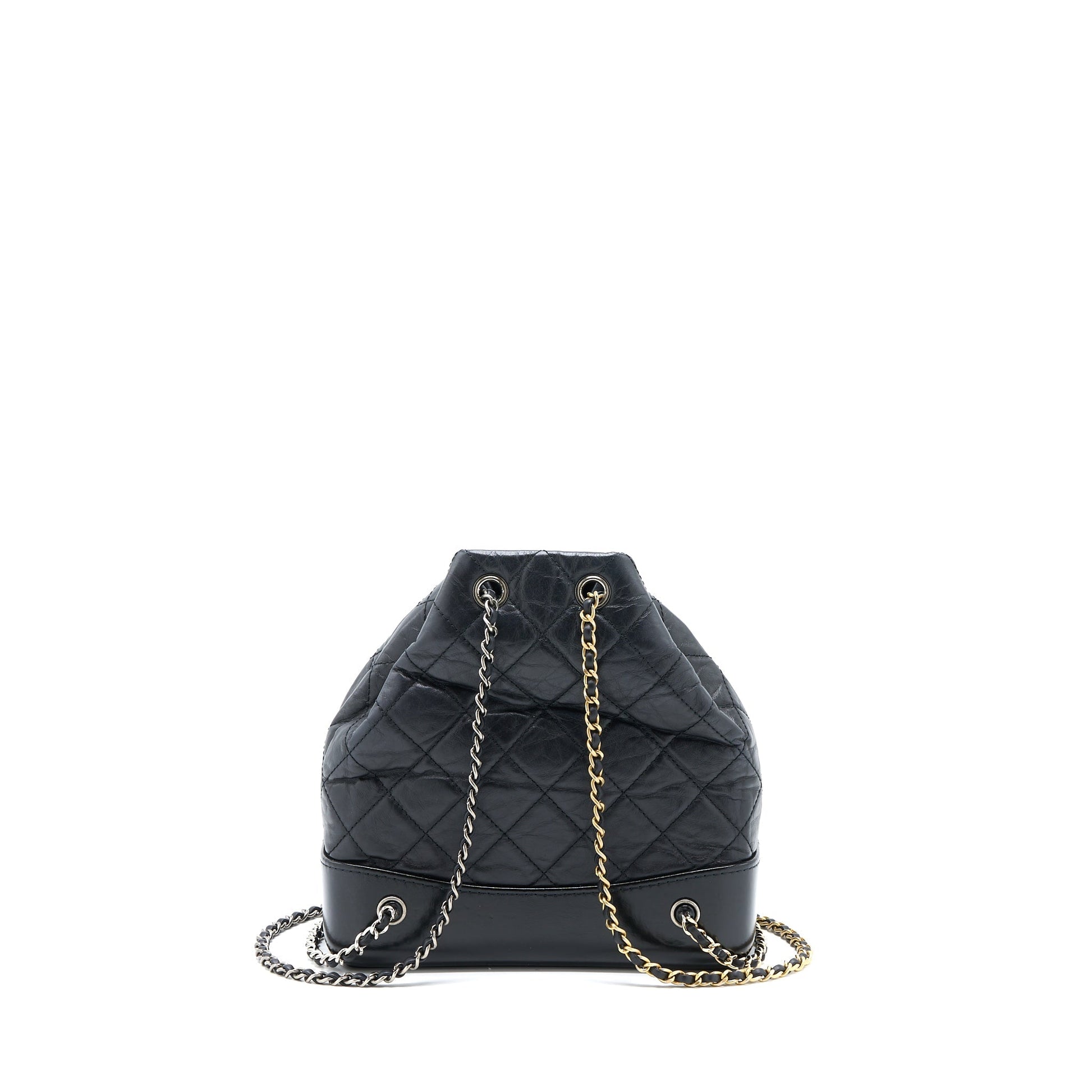 Chanel Gabrielle Backpack Aged Calfskin Hardware Multicolour Black Small Multicolour Hardware