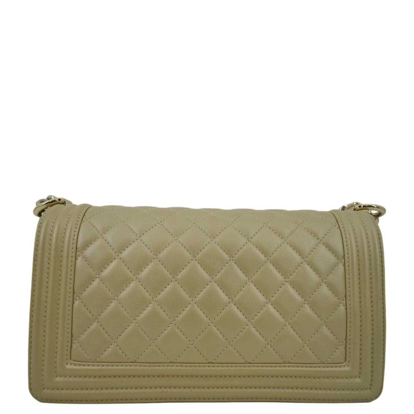 Chanel Boy Flap Quilted Leather Beige Travel Bag Chanel Medium