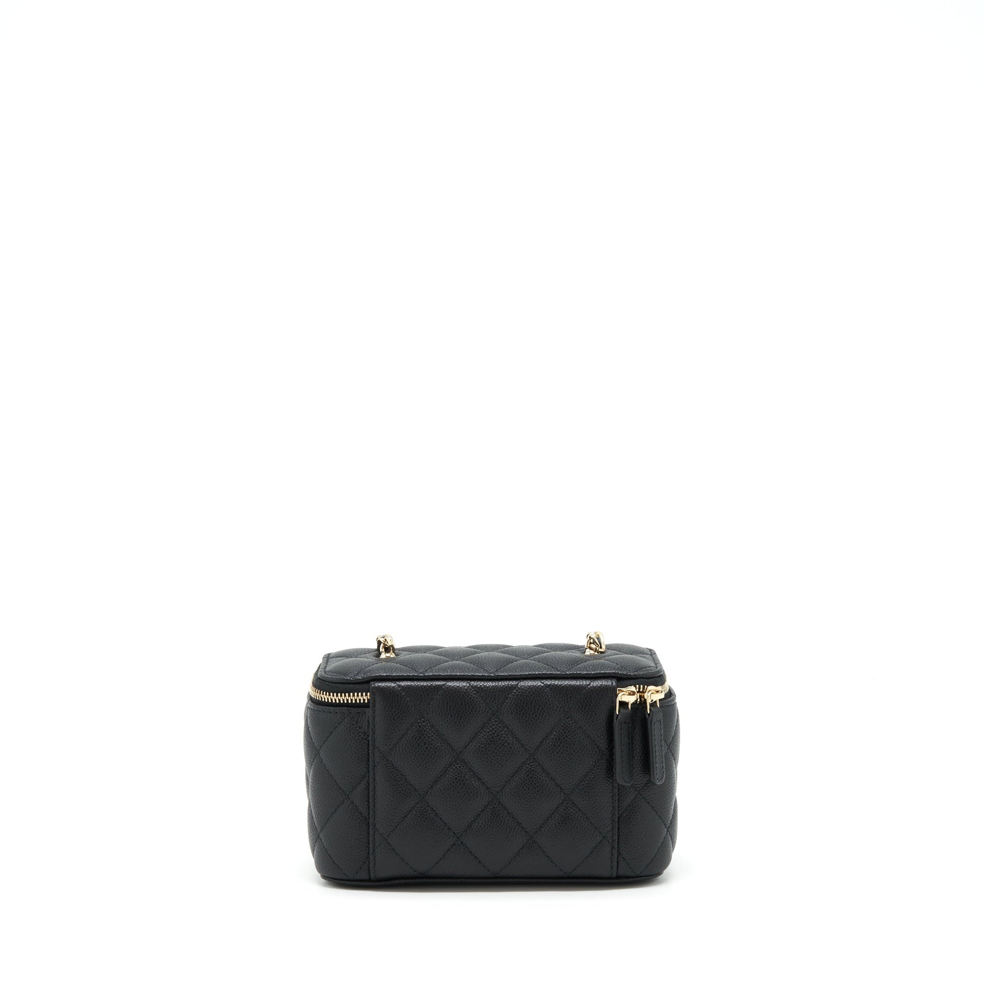 Chanel 22P Long Vanity CC Logo Caviar Black Handbag