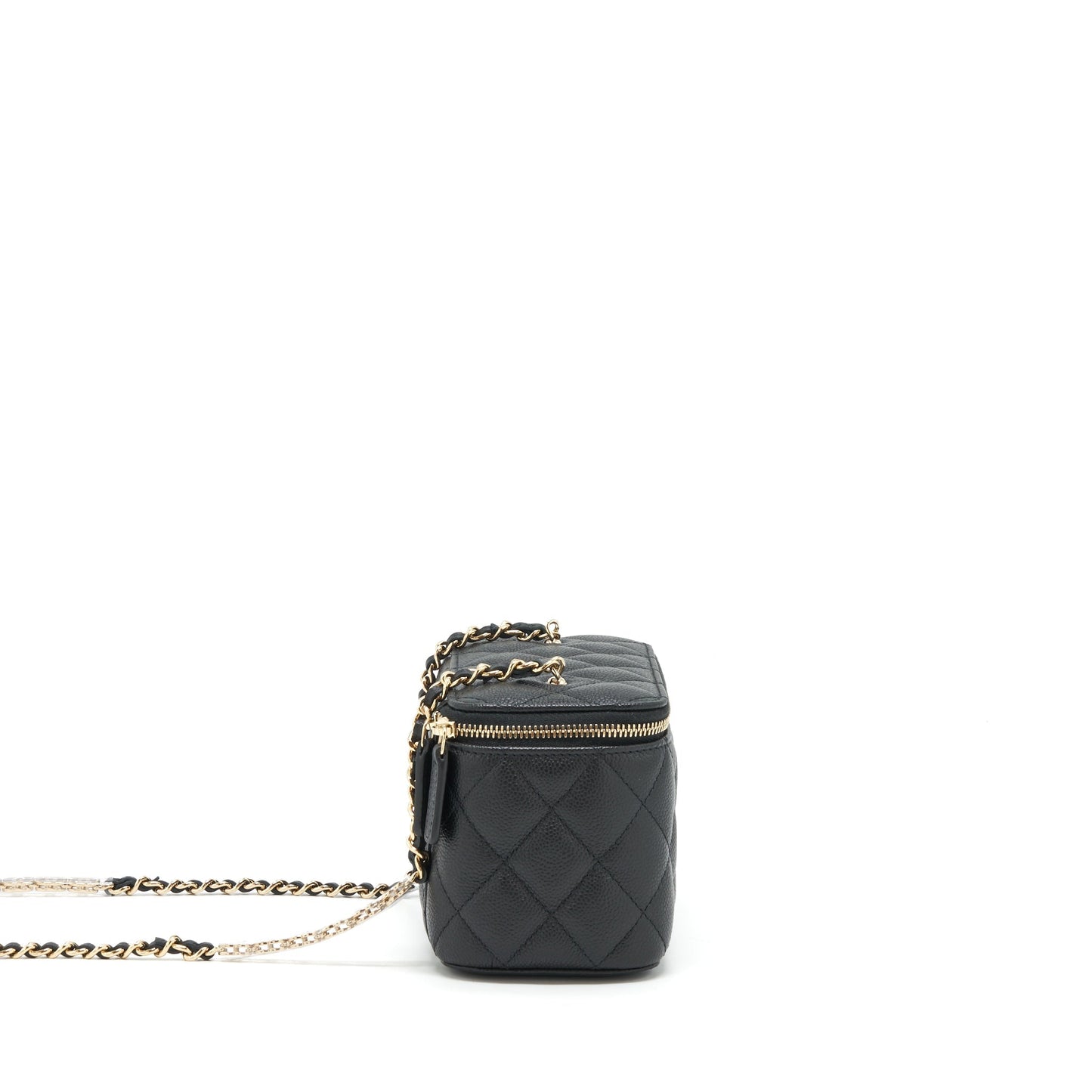 Chanel 22P Long Vanity CC Logo Caviar Black Handbag