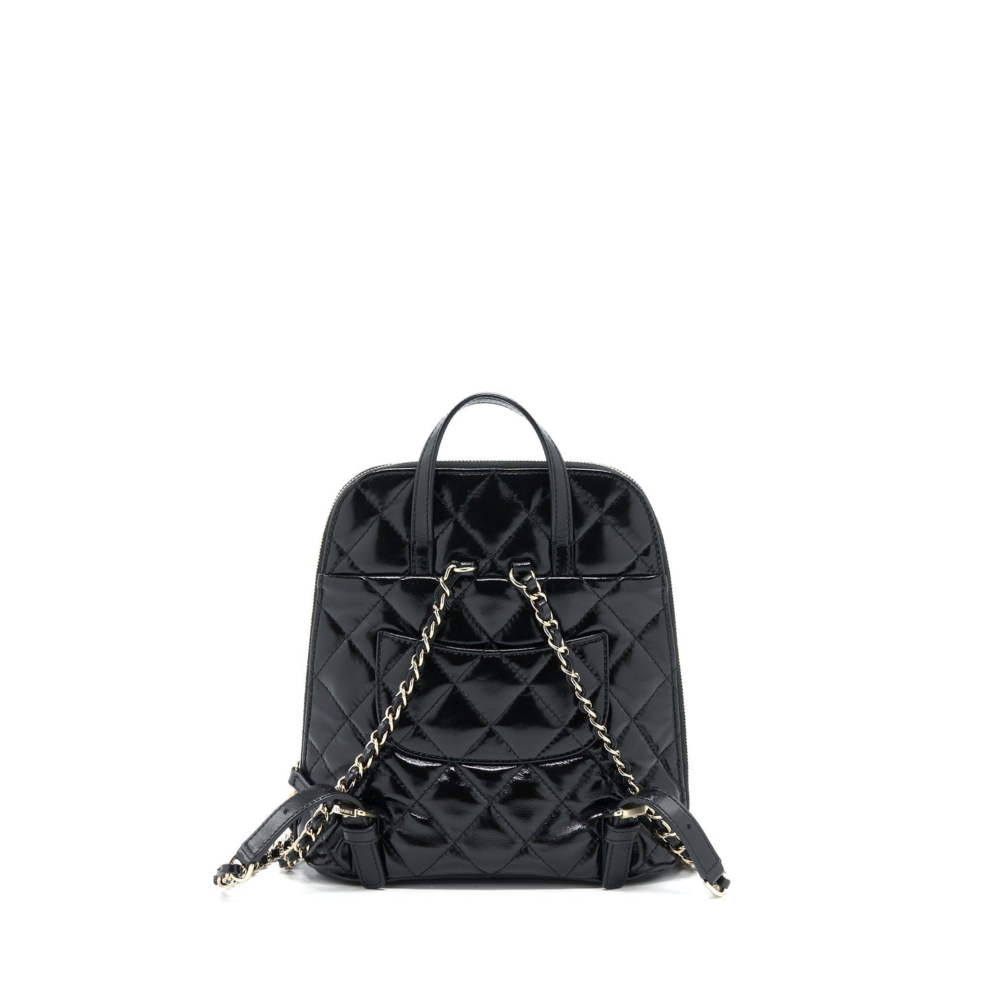 Chanel 22A Quilted Backpack Shiny Calfskin LGHW Black