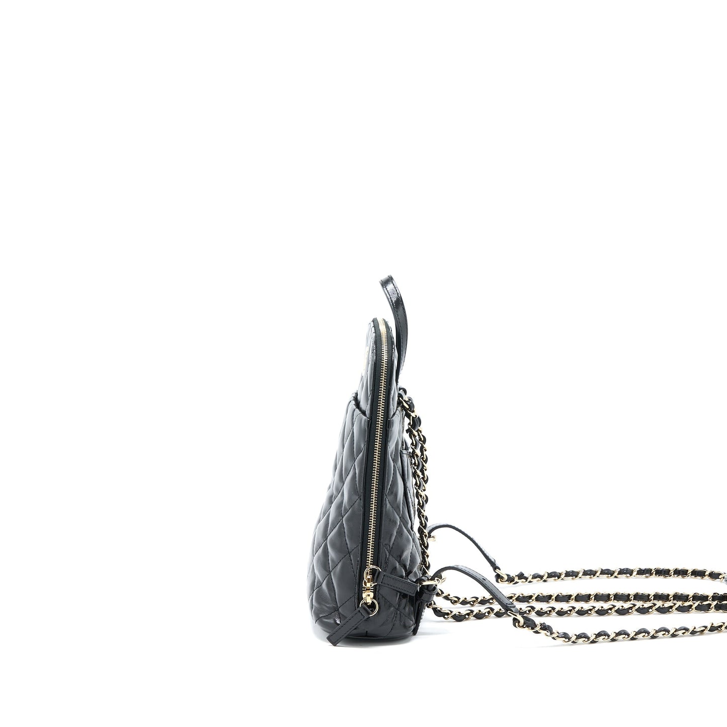 Chanel 22A Quilted Backpack Shiny Calfskin LGHW Black