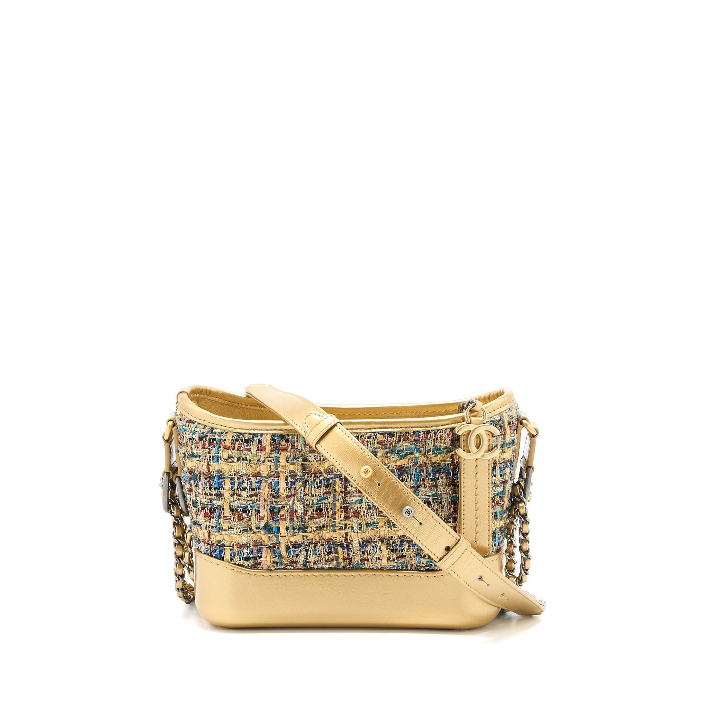 Chanel Gabrielle Hobo Tweed Multicolour Gold Small Shoulder Bag Multicolour 1