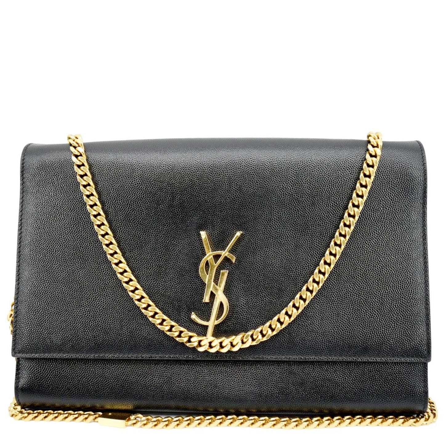 YSL Saint Laurent Yves Kate Shoulder Bag Leather Black Laurent Kate 1
