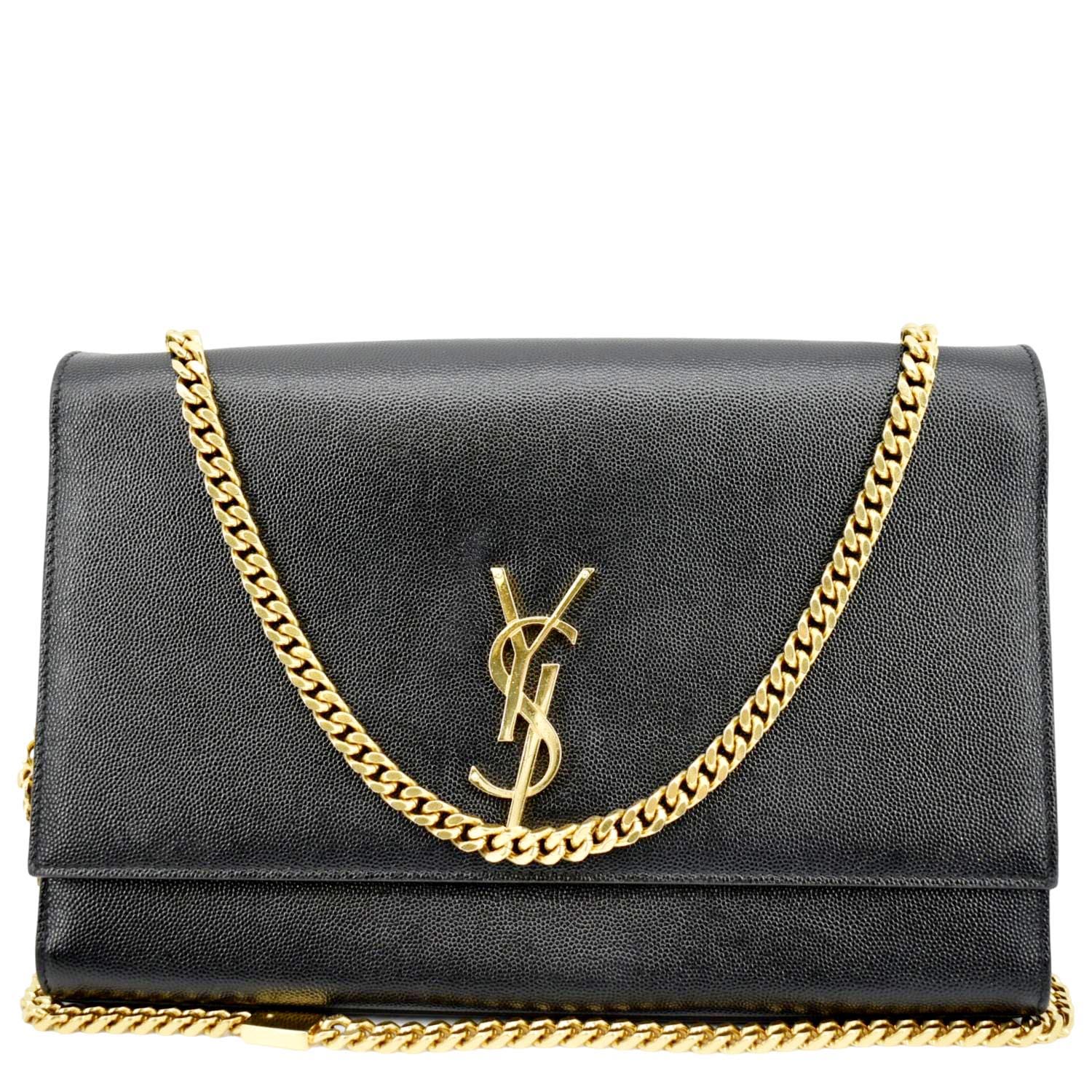 YSL Saint Laurent Yves Kate Shoulder Bag Leather Black Laurent Kate 1