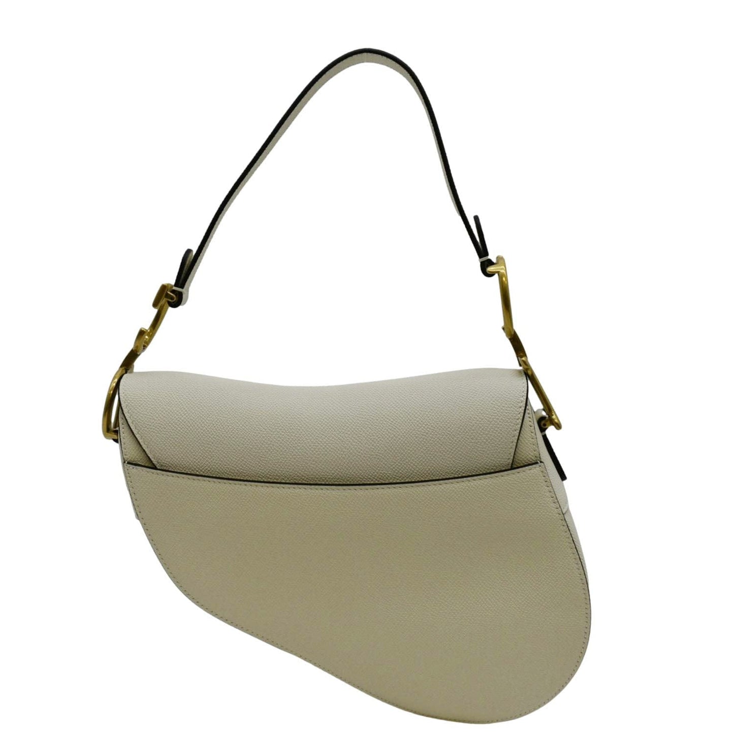 Dior Saddle Grained Calfskin Satchel Shoulder Bag Ivory Leather