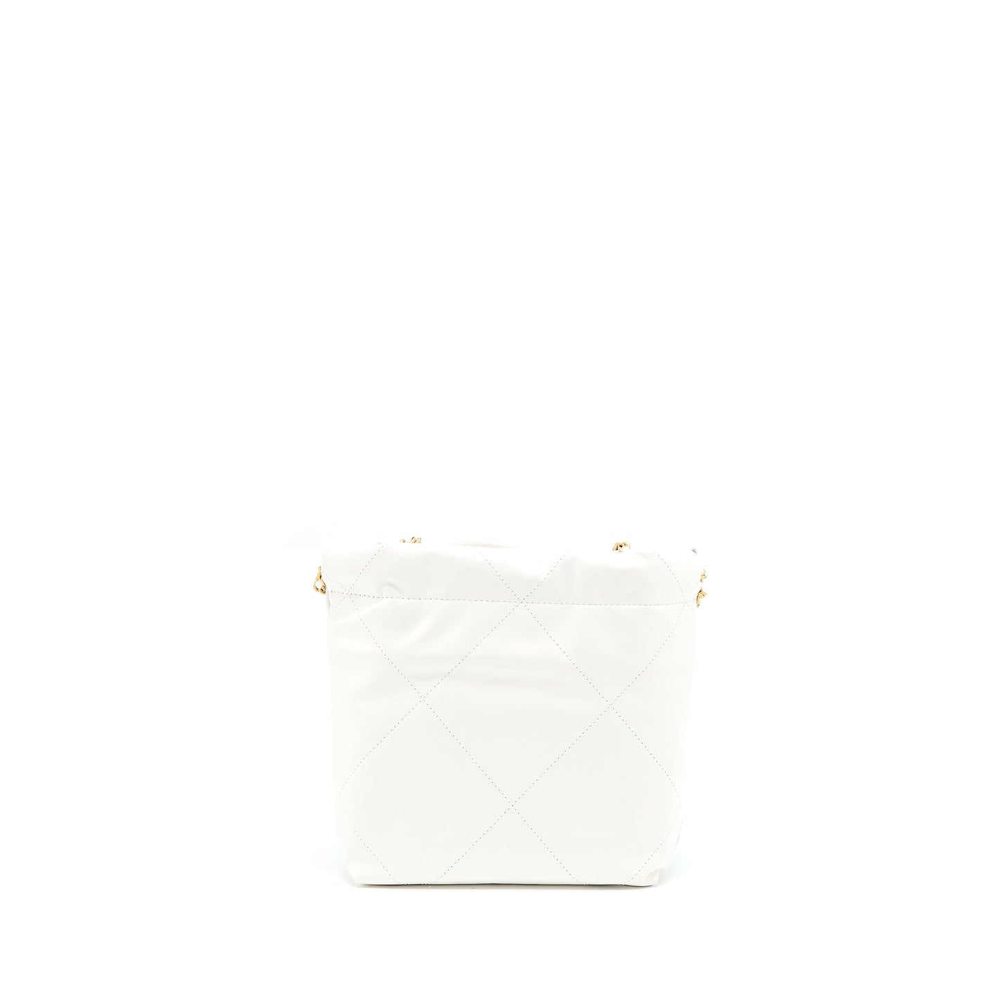 Chanel 23S 22 Shiny Calfskin GHW Microchip White Mini Bag