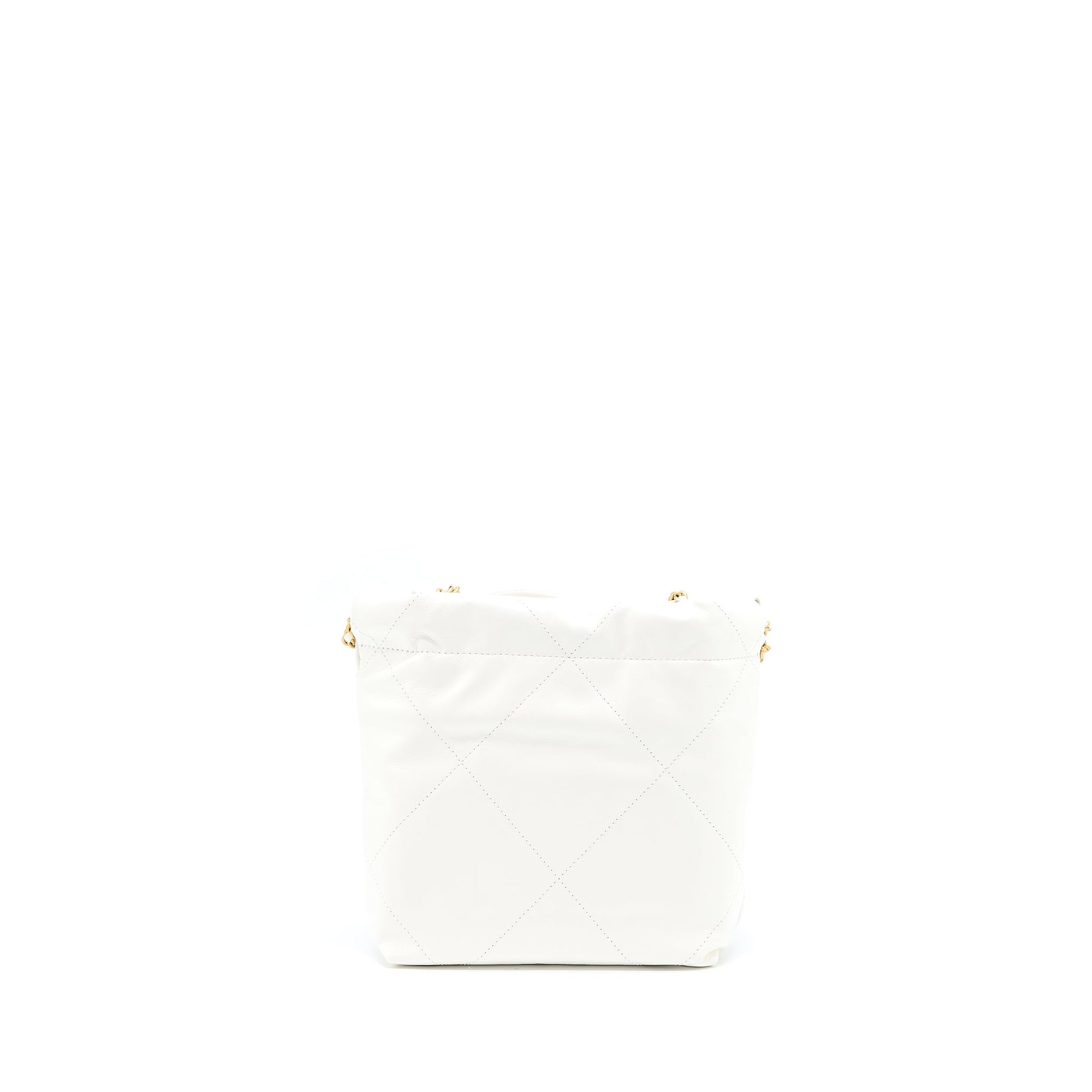 Chanel 23S 22 Shiny Calfskin GHW Microchip White Mini Bag