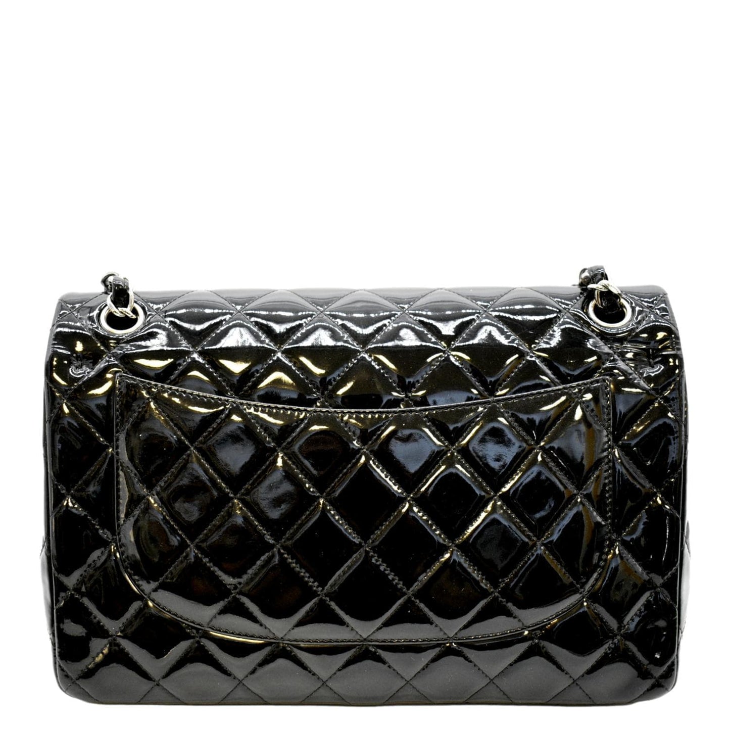 Chanel Jumbo Flap Patent Leather Black Travel Bag