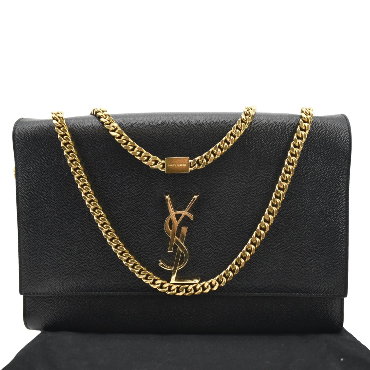 YSL Saint Laurent Yves Kate Shoulder Bag Leather Black Laurent Kate 1