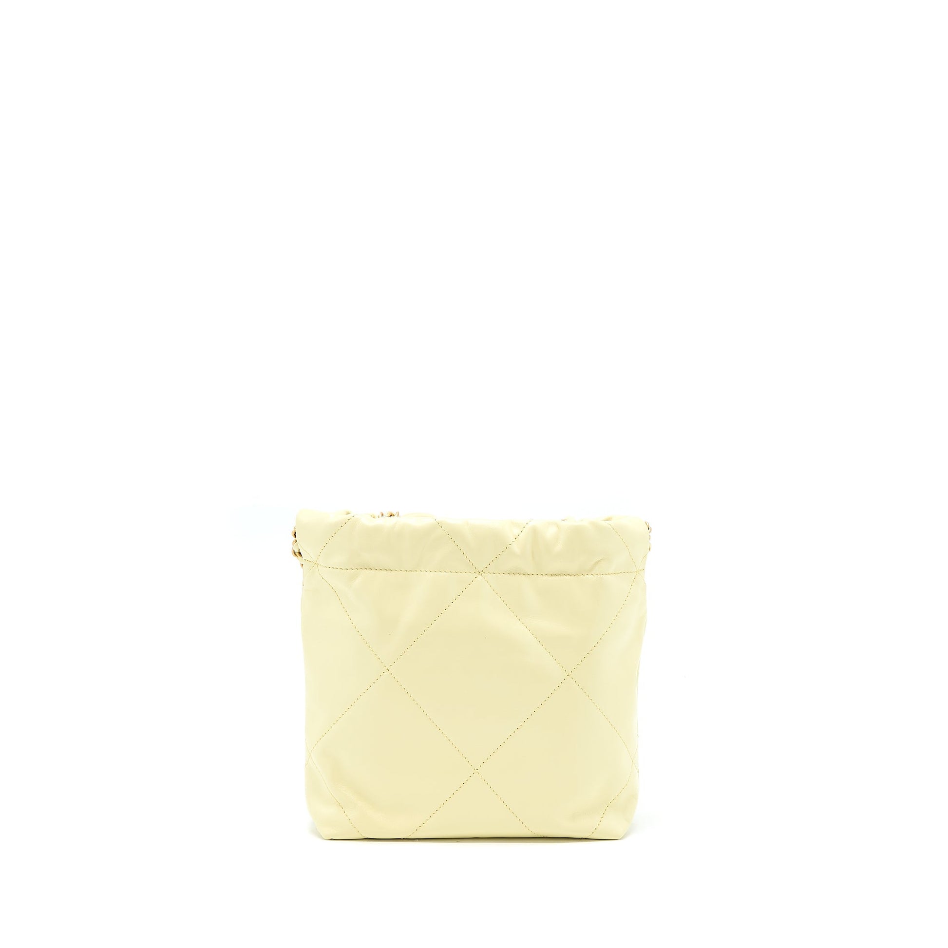 Chanel 23S 22 Shiny Calfskin Light Yellow Mini Bag