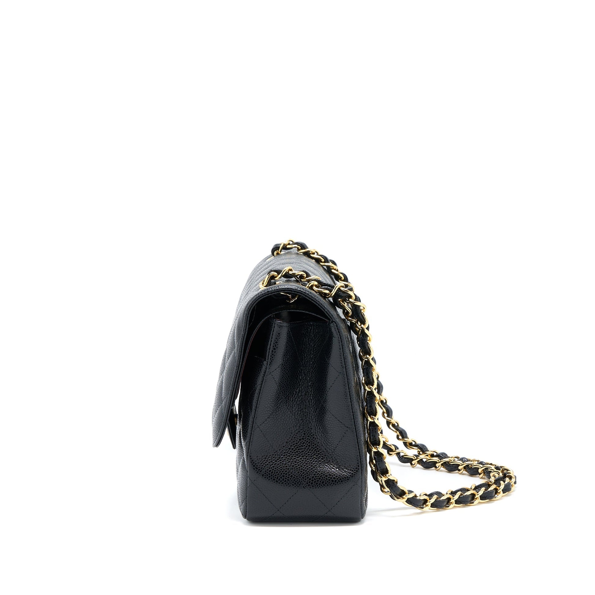 Chanel Classic Jumbo Double Flap Caviar GHW Black Handbag