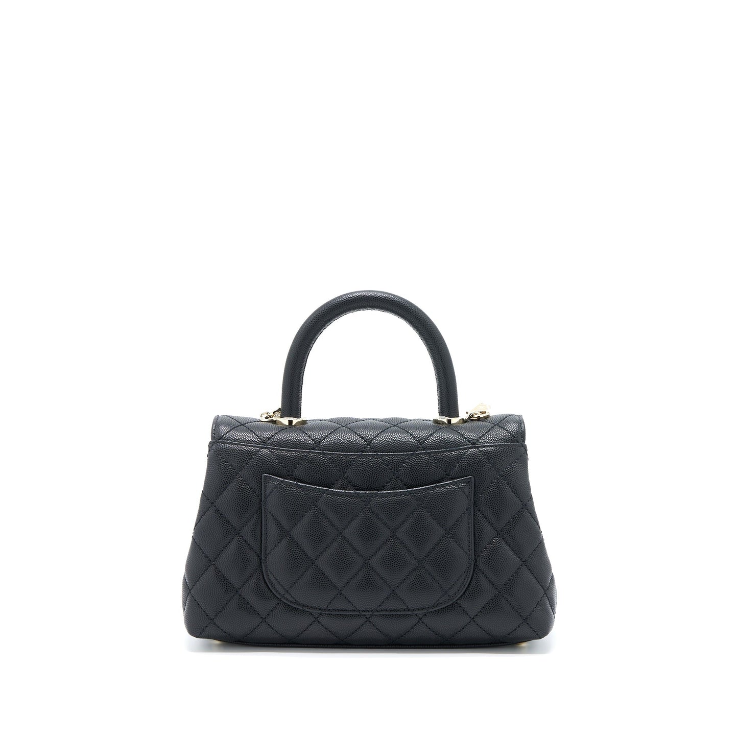 Chanel Coco Handle Caviar LGHW Microchip Black Handbag