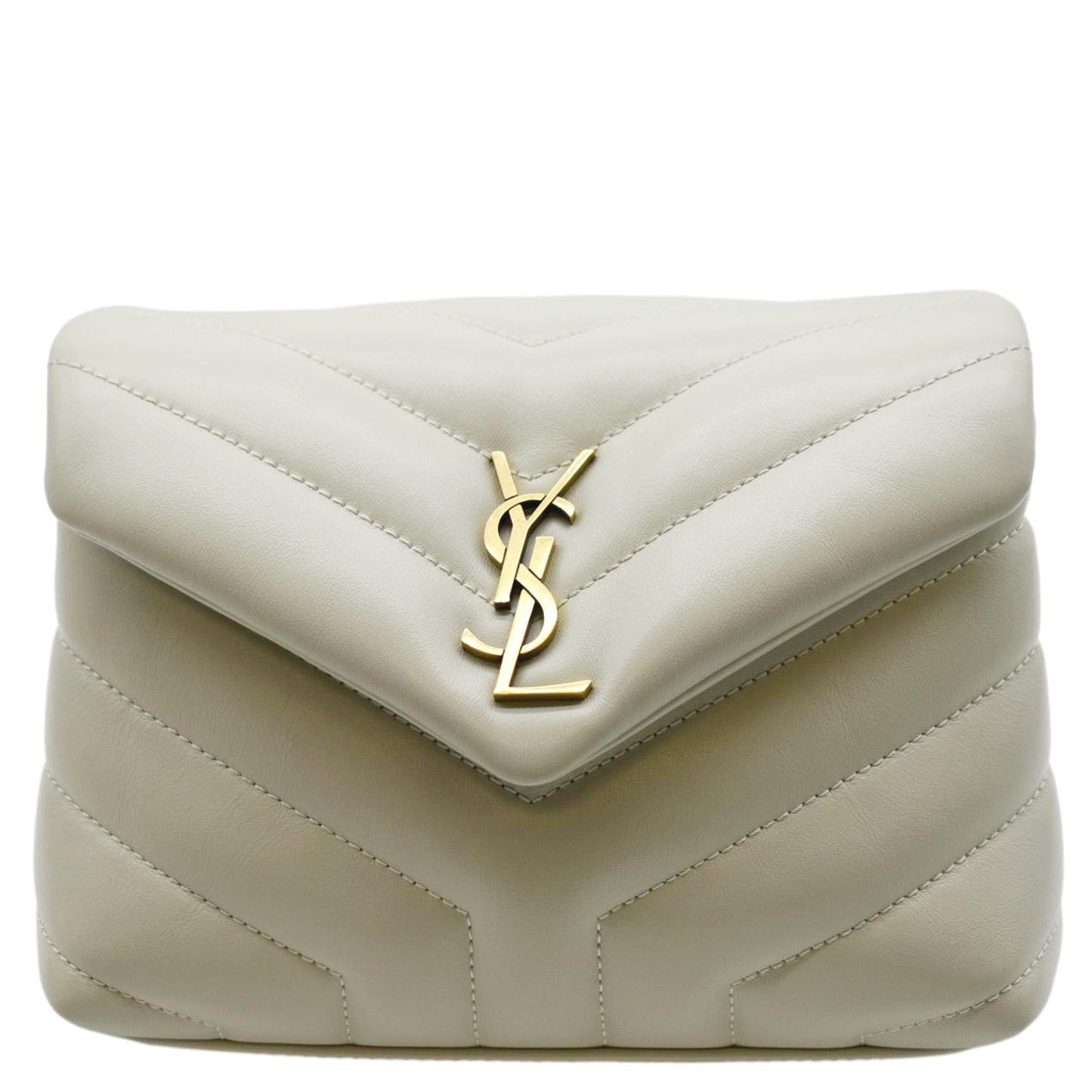 YSL Saint Laurent Saint Toy Loulou Crossbody Bag Ivory Leather Matelasse