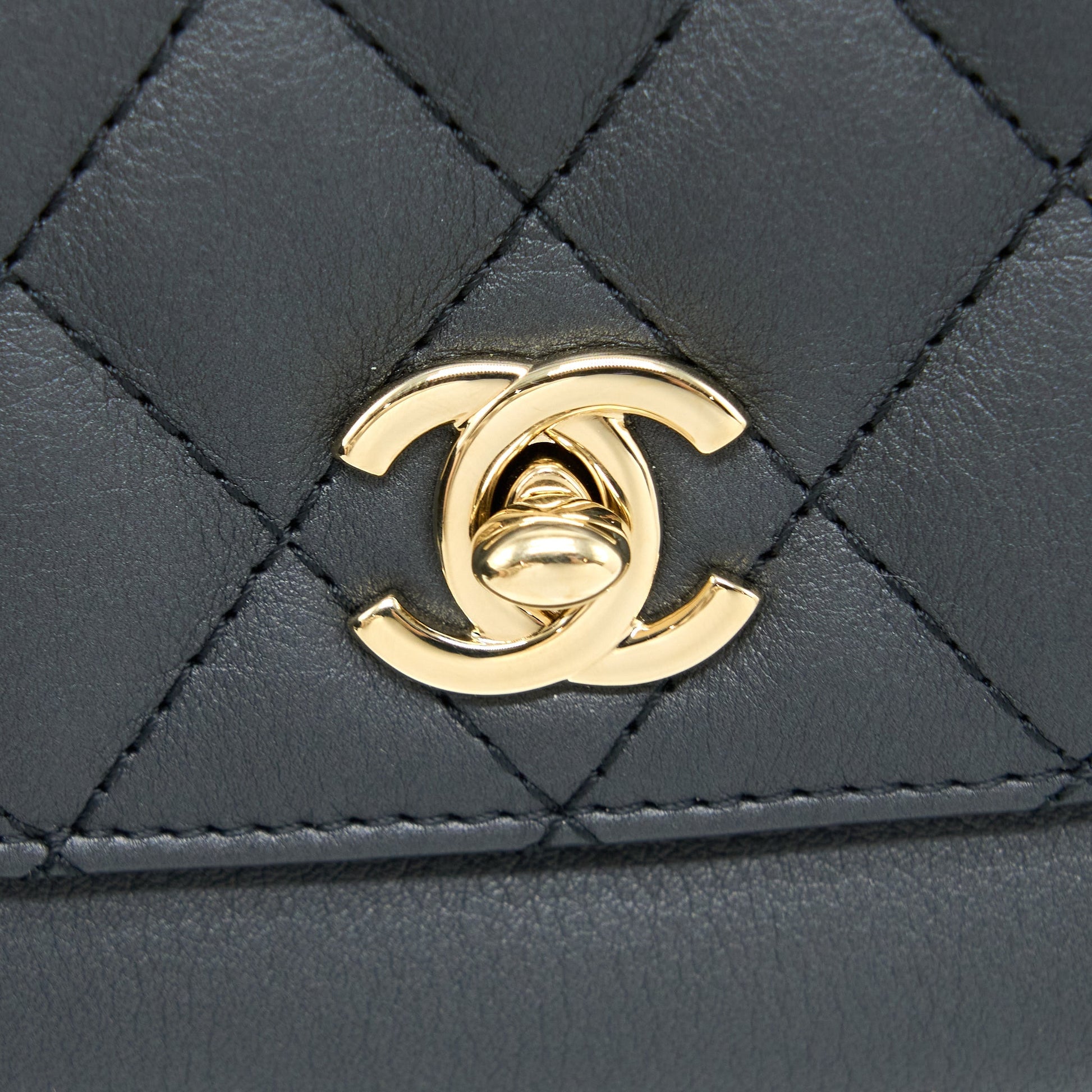 Chanel Quilted Waist Calfskin LGHW Black Handbag