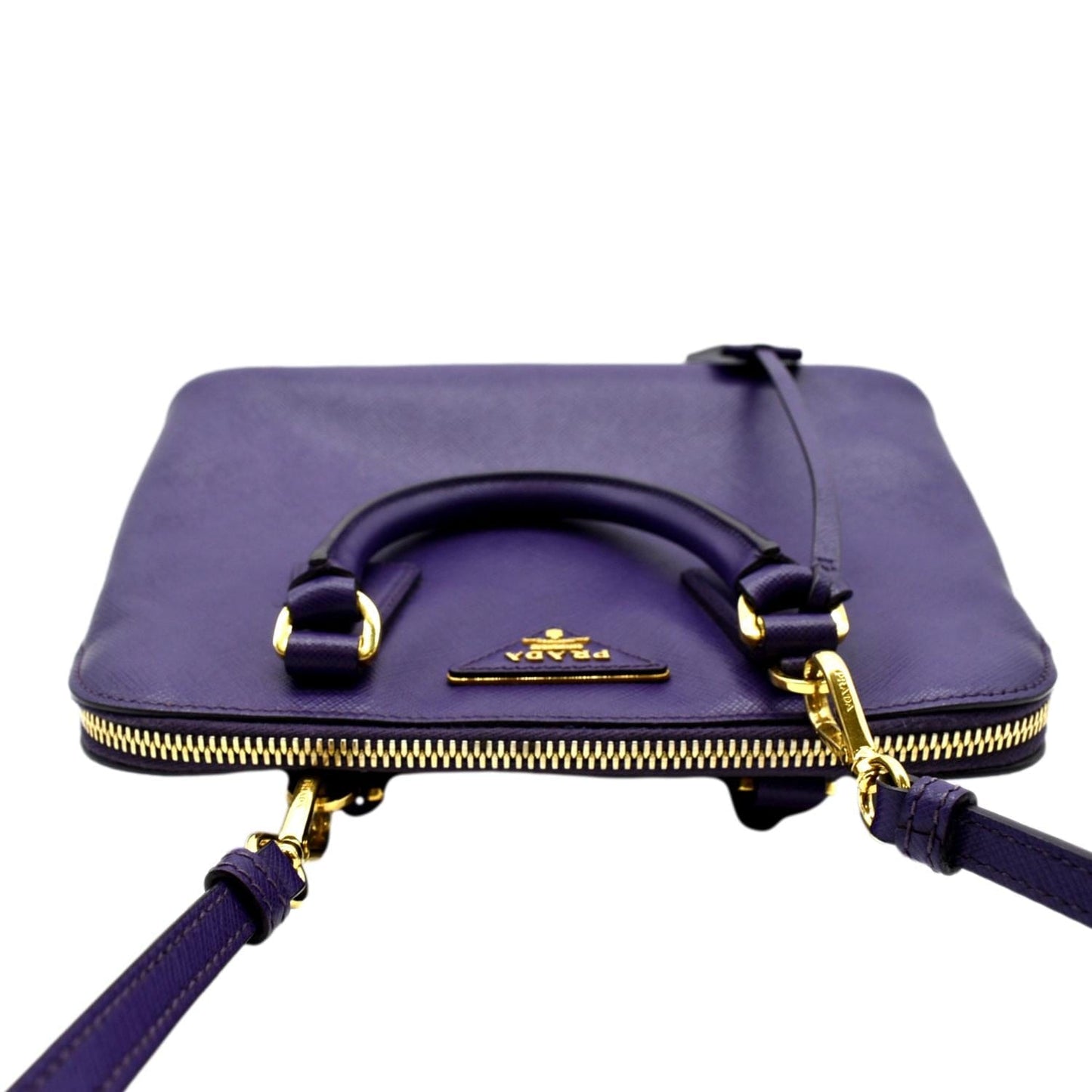 Prada Lux Promenade Shoulder Bag Leather Saffiano Purple