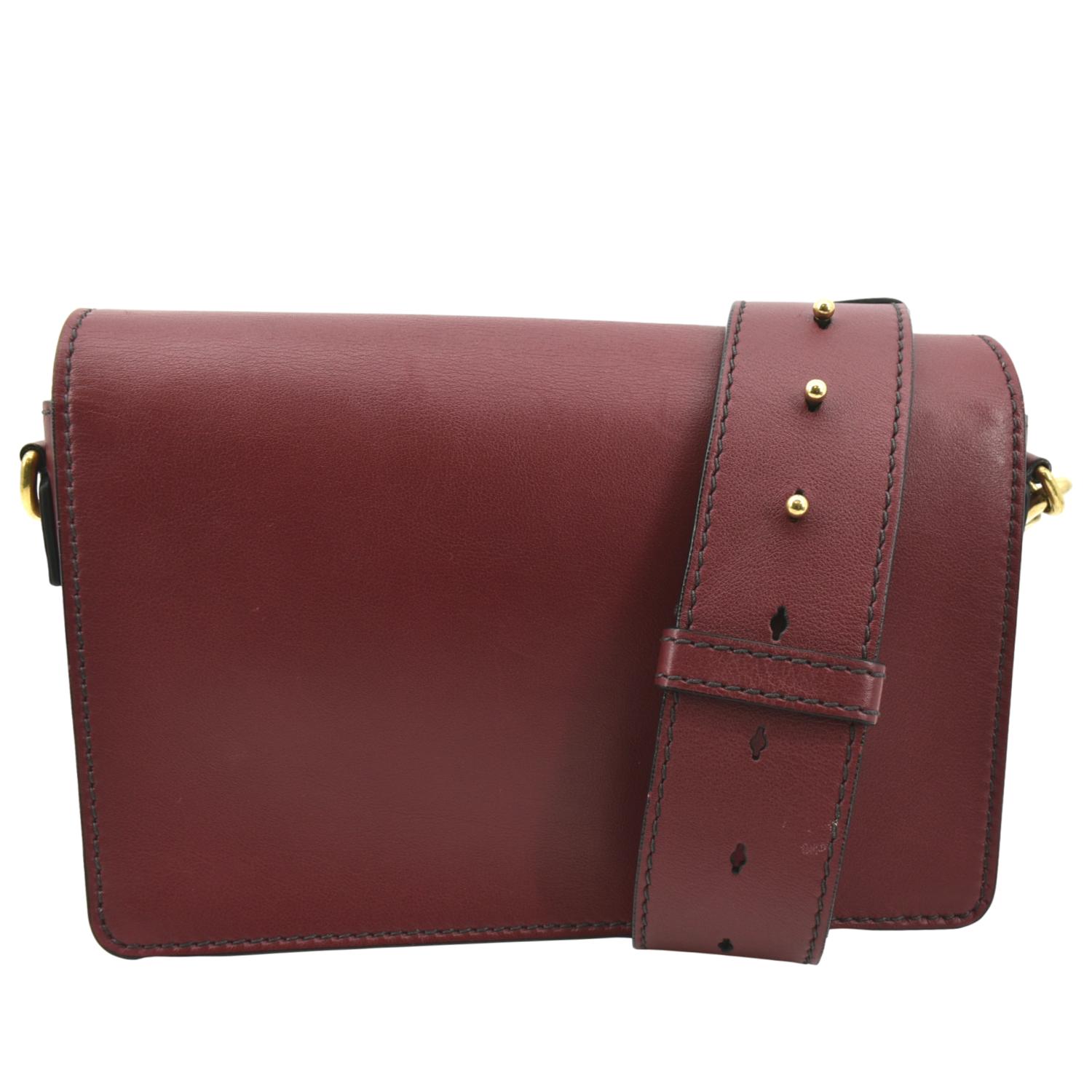 Dior Dio Evolution Calfskin Shoulder Bag Dark Red Flap Dior Diorevolution Flap