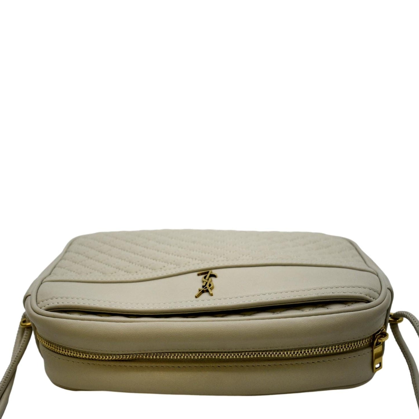 YSL Saint Laurent Yves Victoire Camera Shoulder Bag Creme