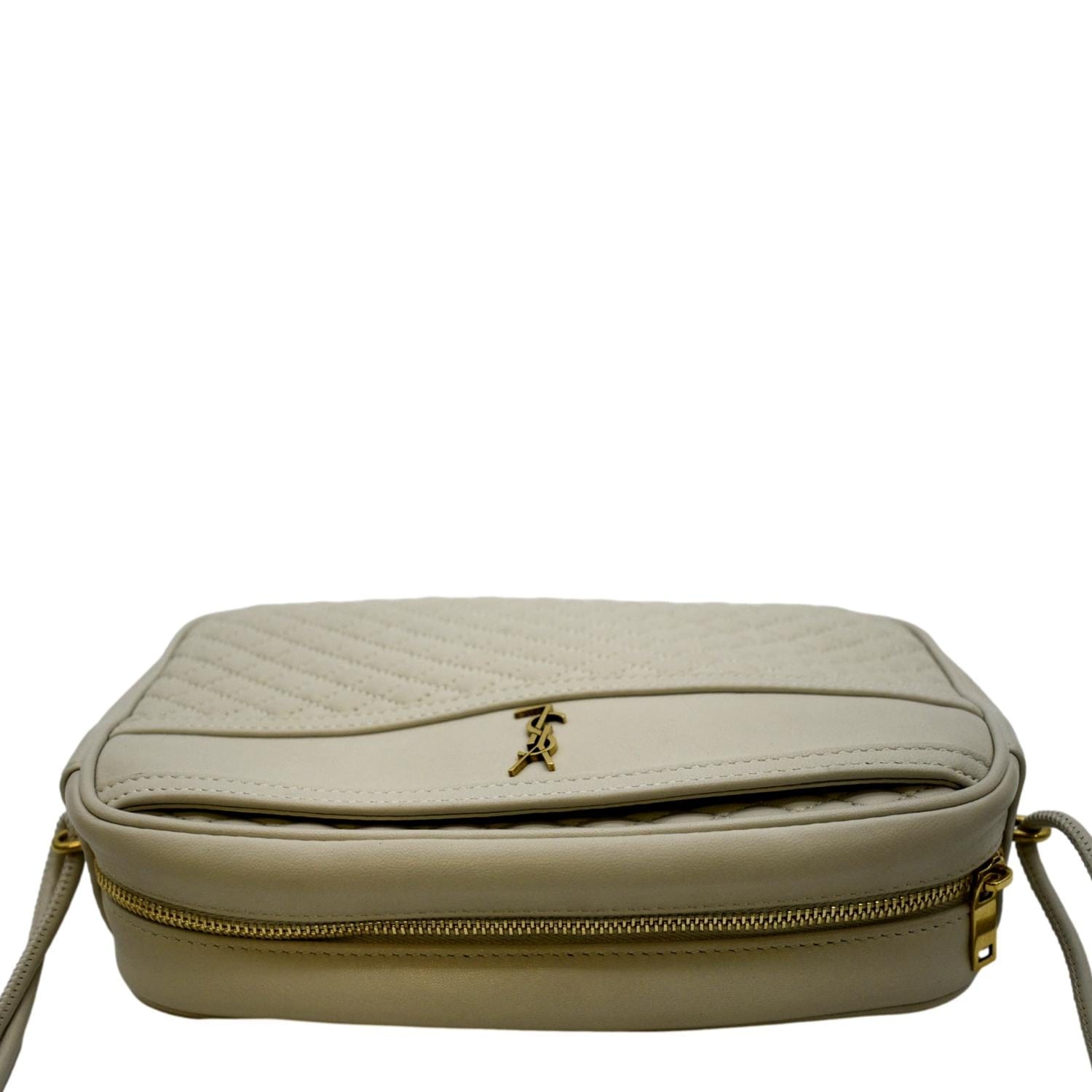 YSL Saint Laurent Yves Victoire Camera Shoulder Bag Creme