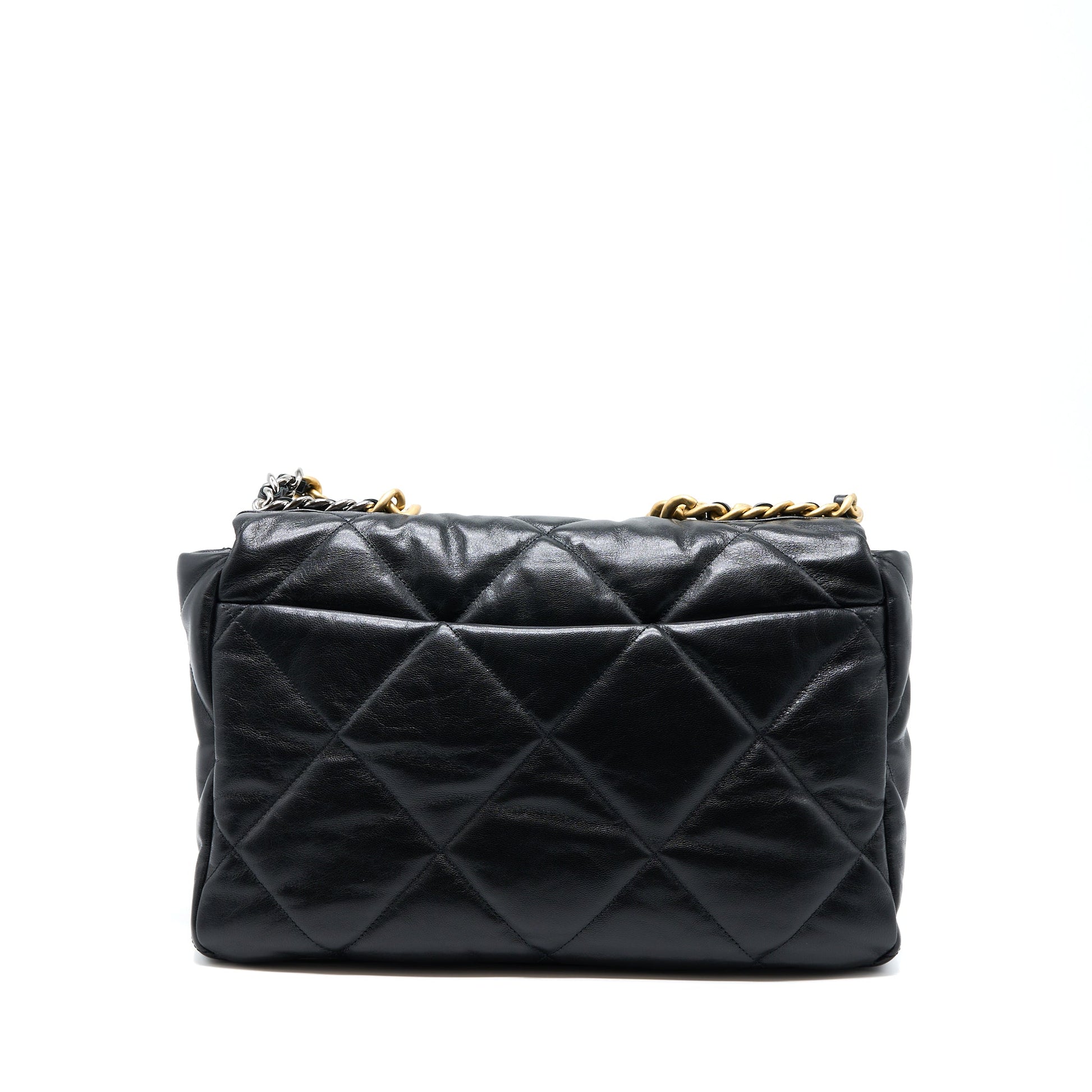 Chanel MAXI 19 Goatskin Hardware Multicolour Black Handbag