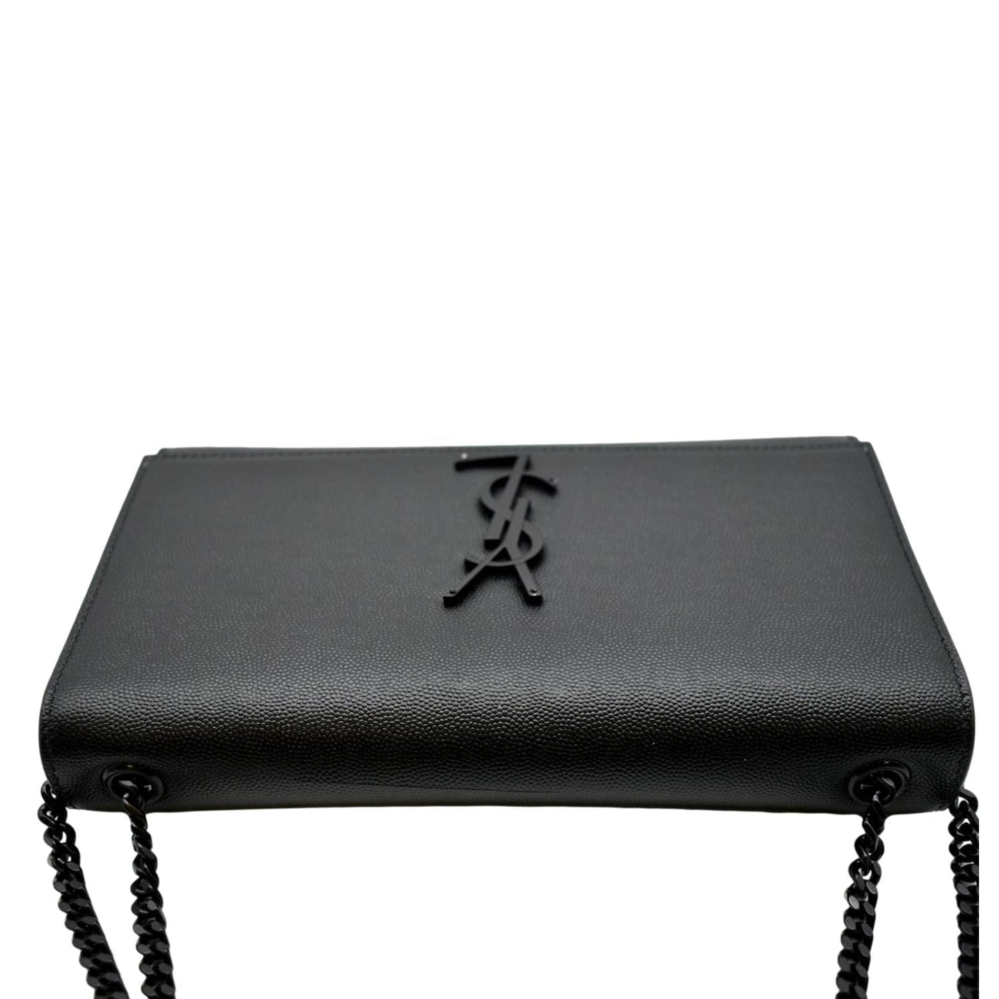 YSL Saint Laurent Yves Kate Clutch Crossbody Bag Leather Black Chain Clutch Bag Laurent Kate Black