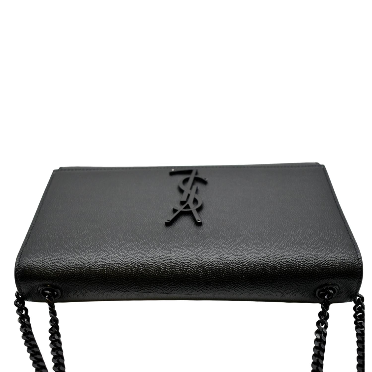 YSL Saint Laurent Yves Kate Clutch Crossbody Bag Leather Black Chain Clutch Bag Laurent Kate Black