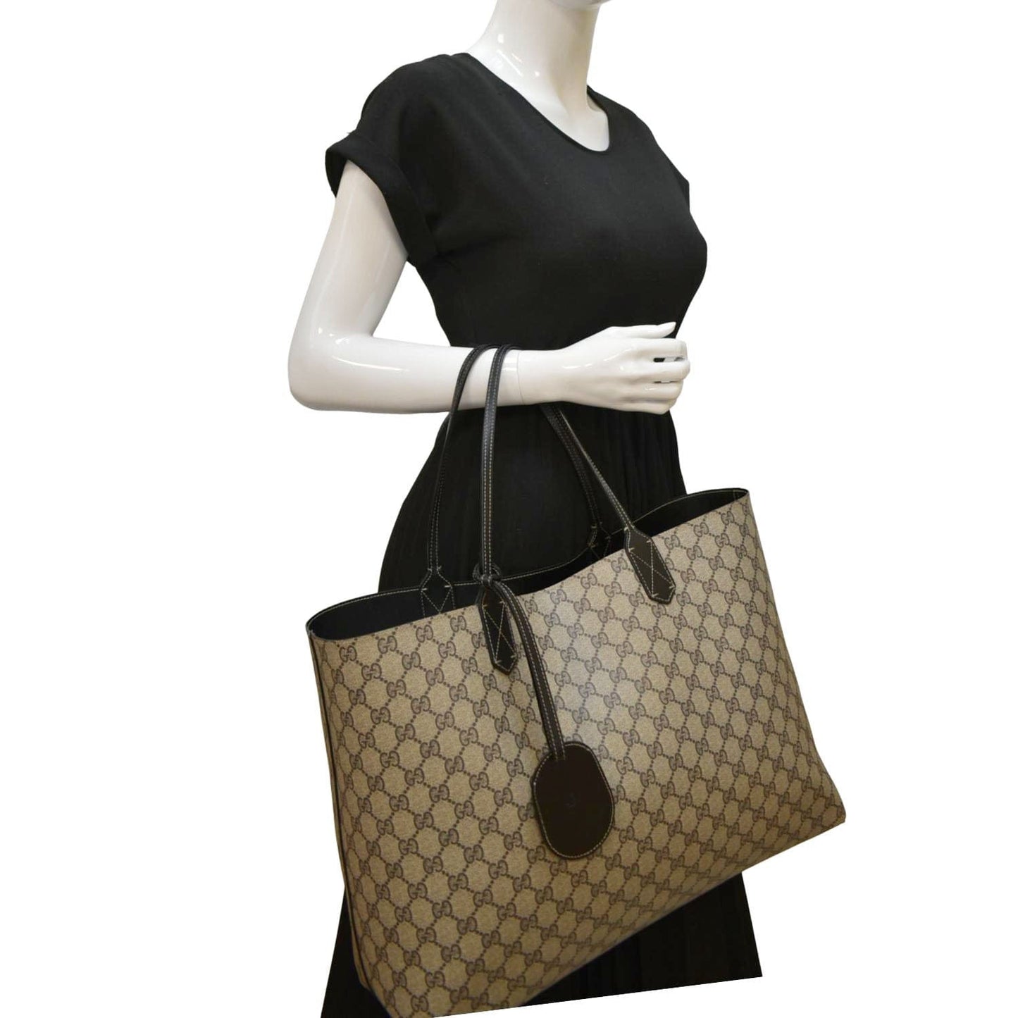 Gucci Reversible Tote Bag Canvas Beige