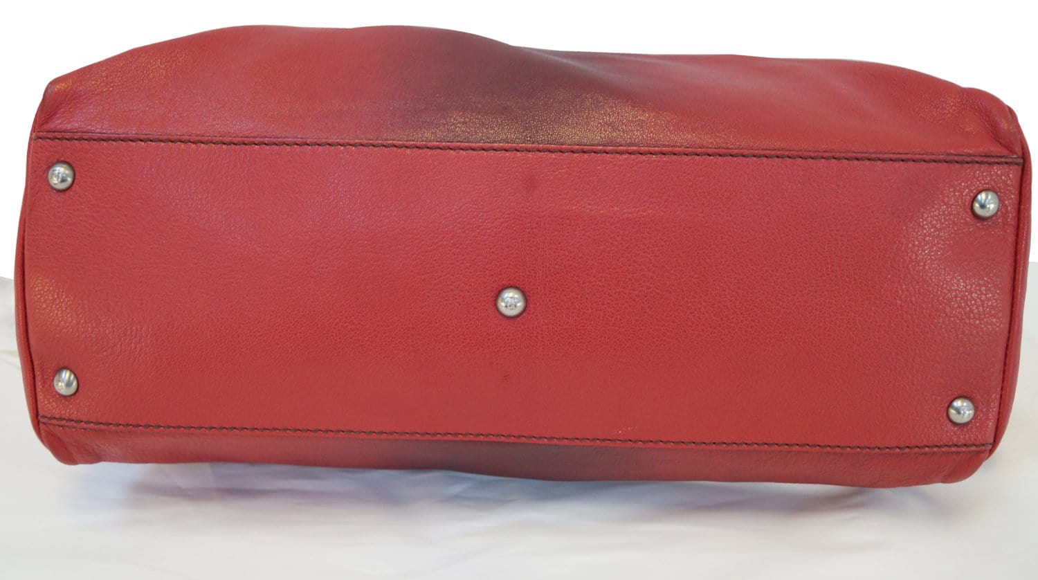 Fendi Ombre Peekaboo Satchel Bag Leather Red Large