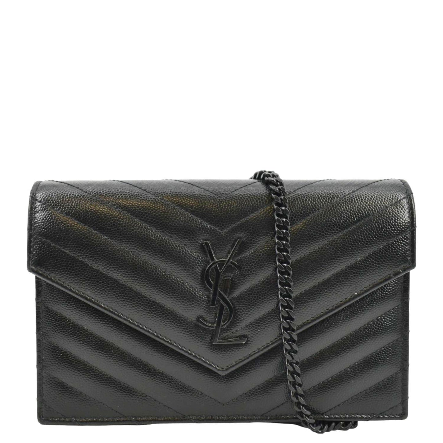 YSL Saint Laurent Saint Envelope Crossbody Bag Leather Black