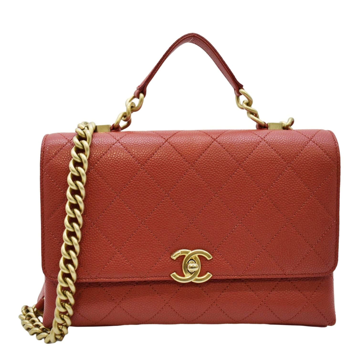 Chanel Chic Affinity Stitched Flap Quilted Leather Red Travel Bag