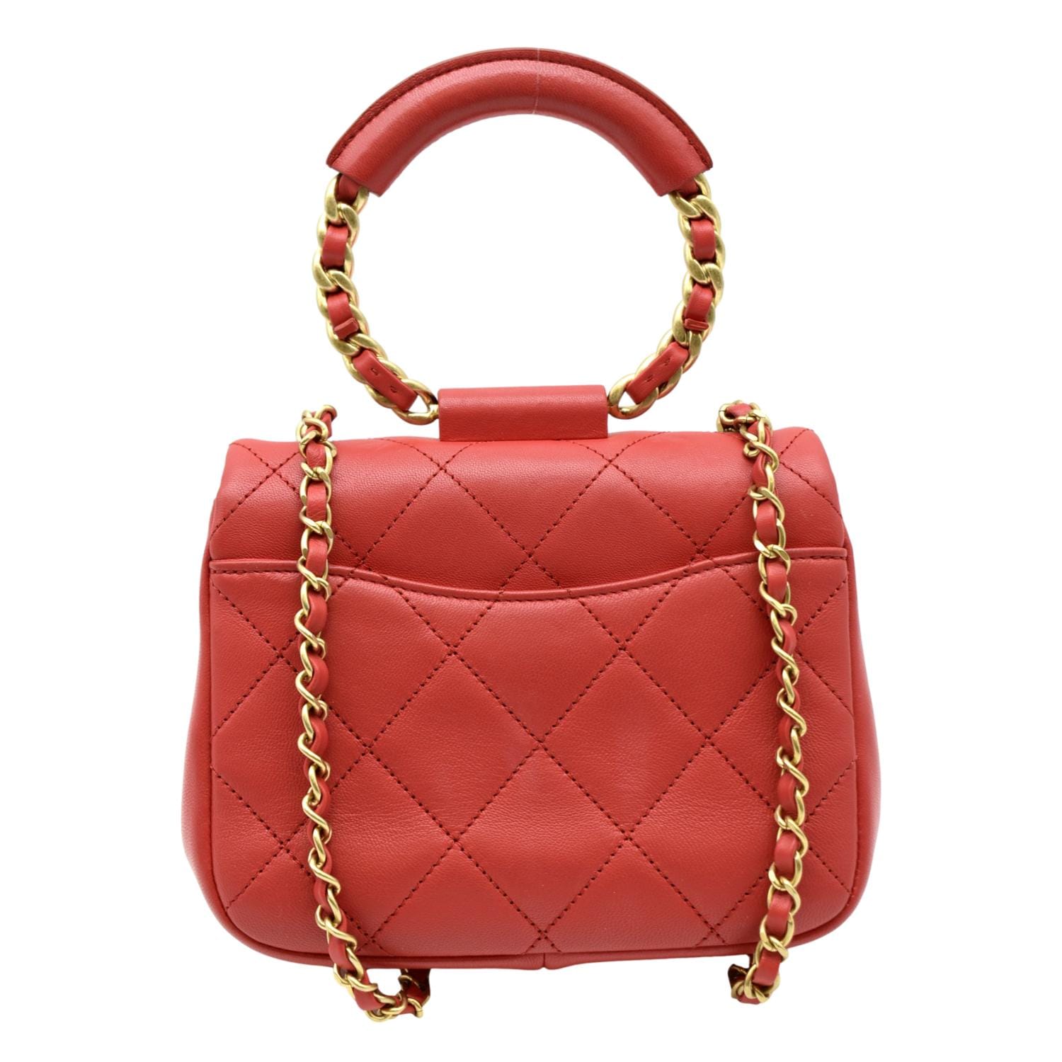 Chanel Loop Quilted Leather Red Travel Bag