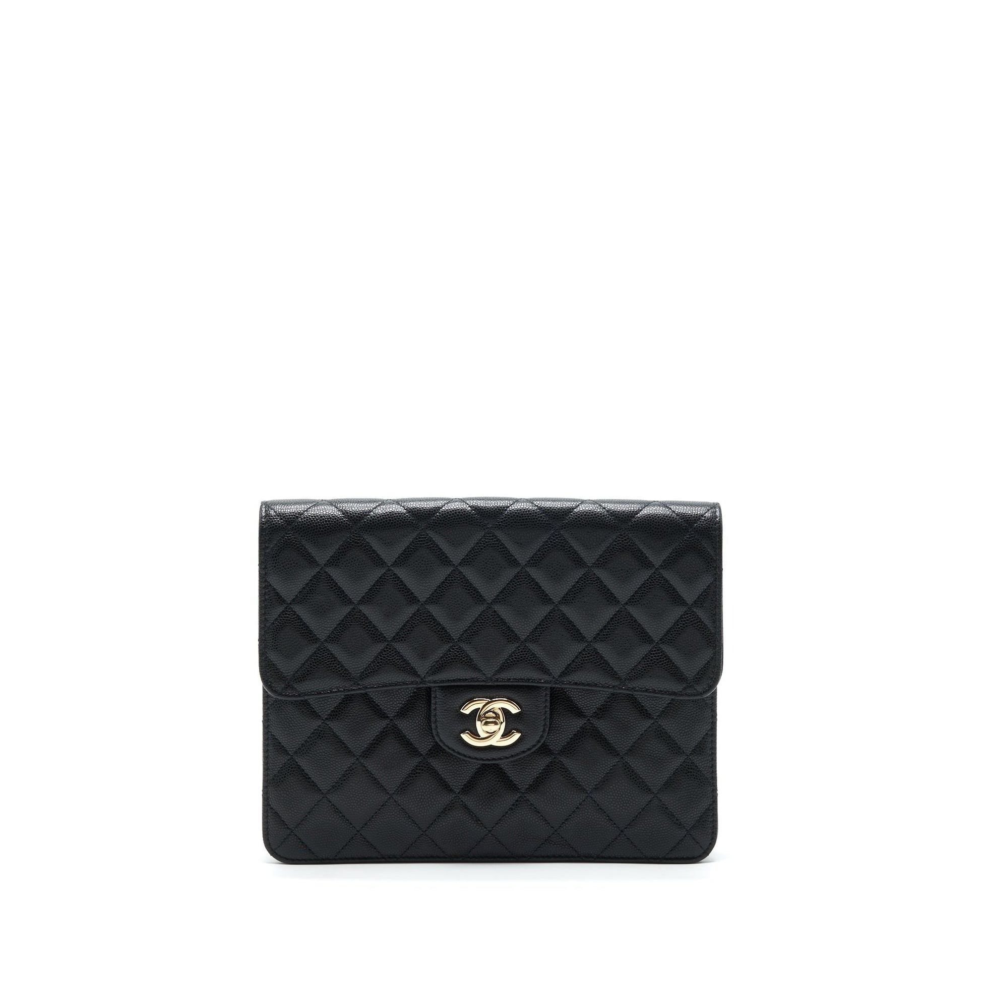 Chanel Flap Caviar LGHW Black Handbag