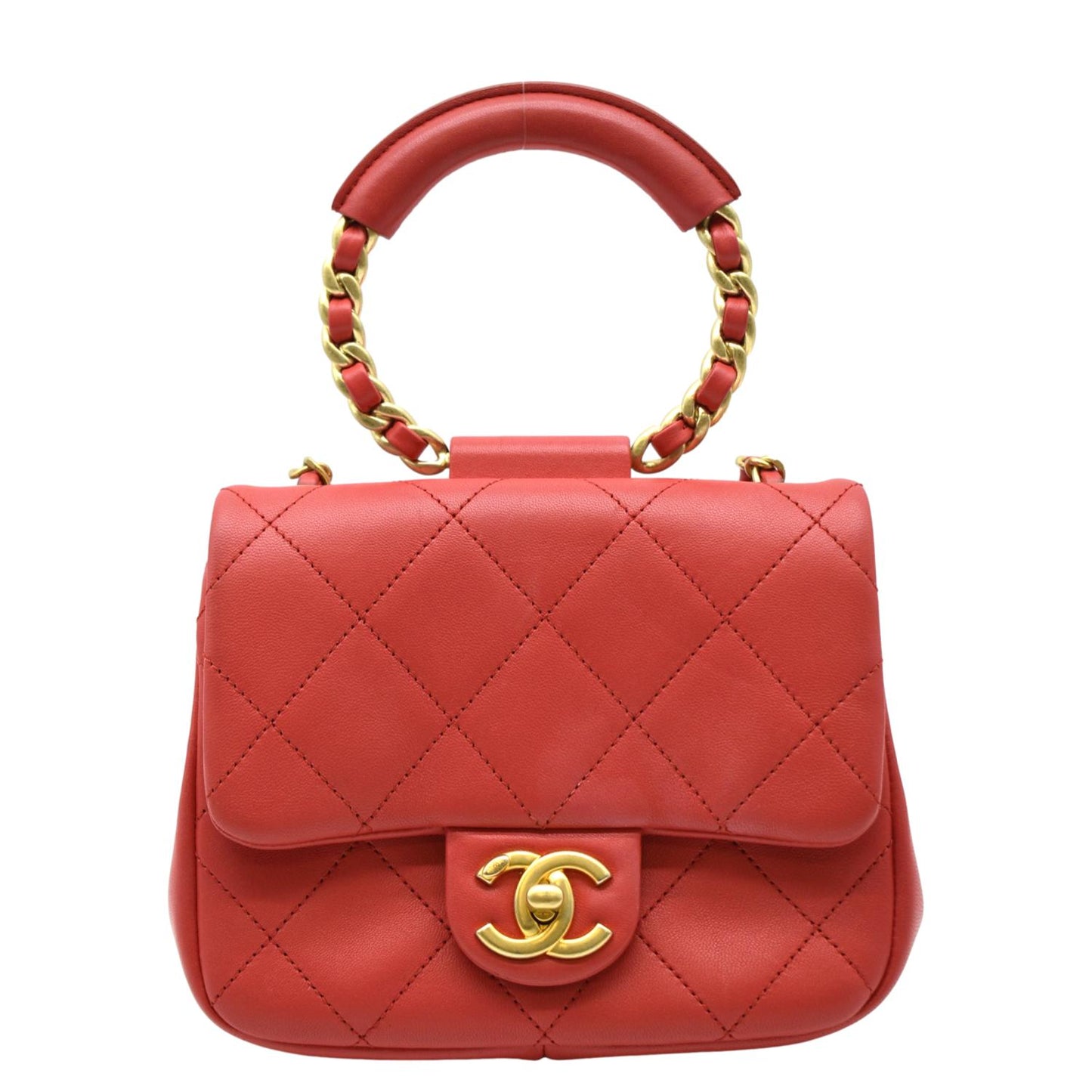Chanel Loop Quilted Leather Red Travel Bag
