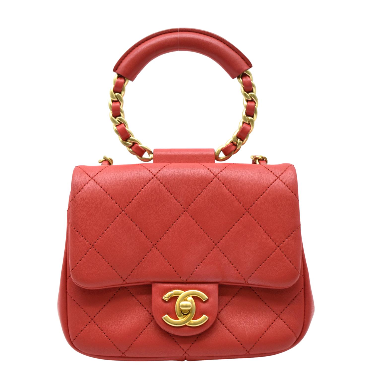 Chanel Loop Quilted Leather Red Travel Bag